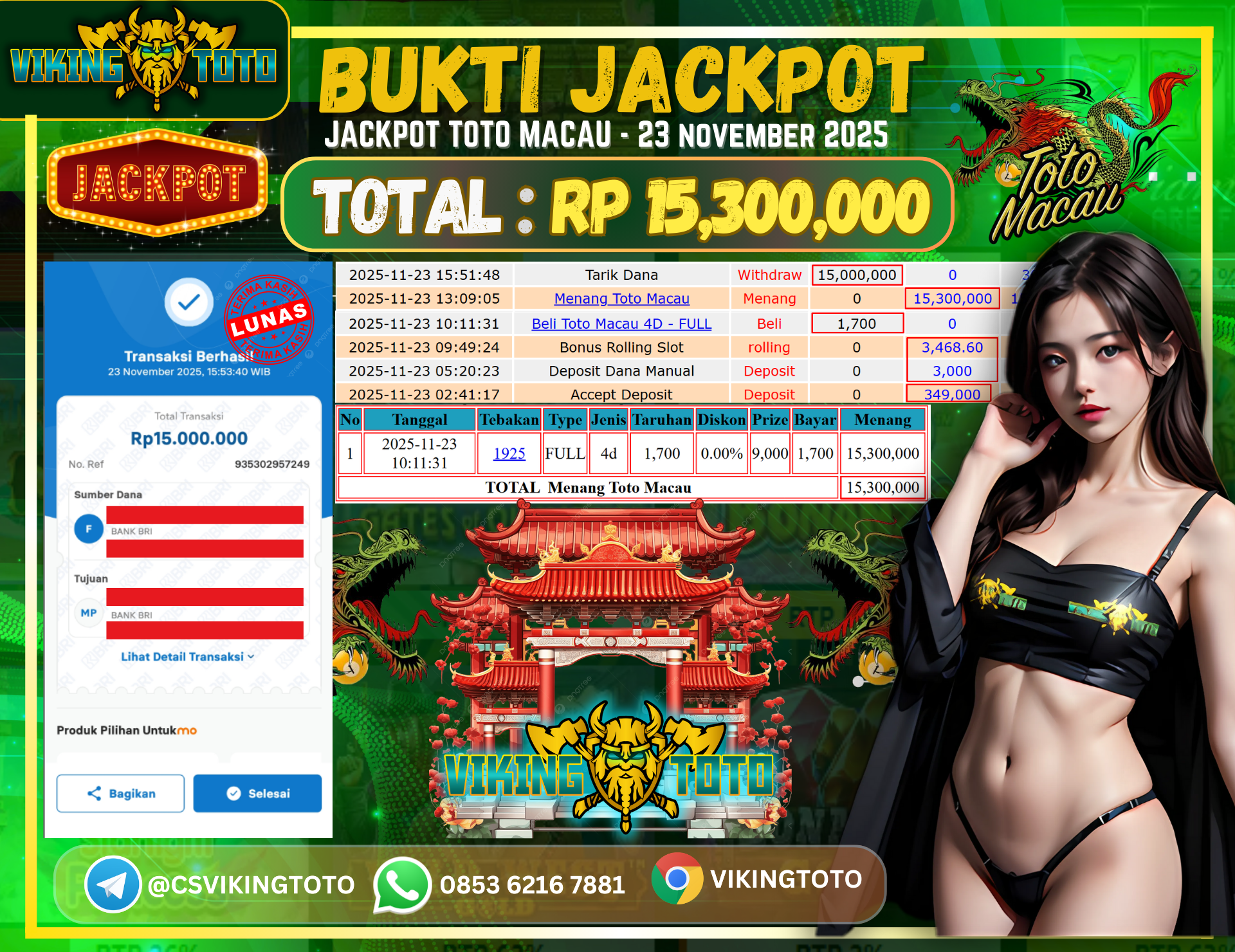 Bukti Jackpot Lunas VikingToto