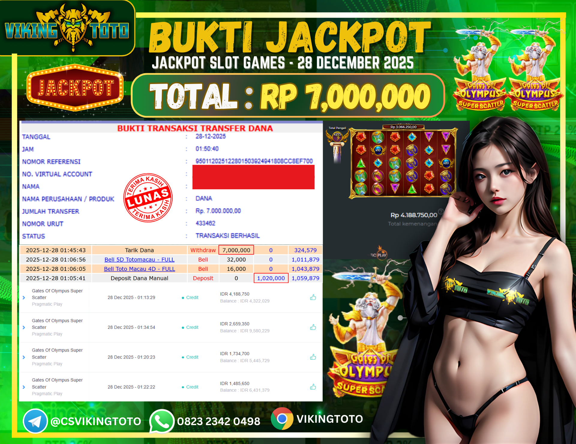 Bukti Jackpot Lunas VikingToto