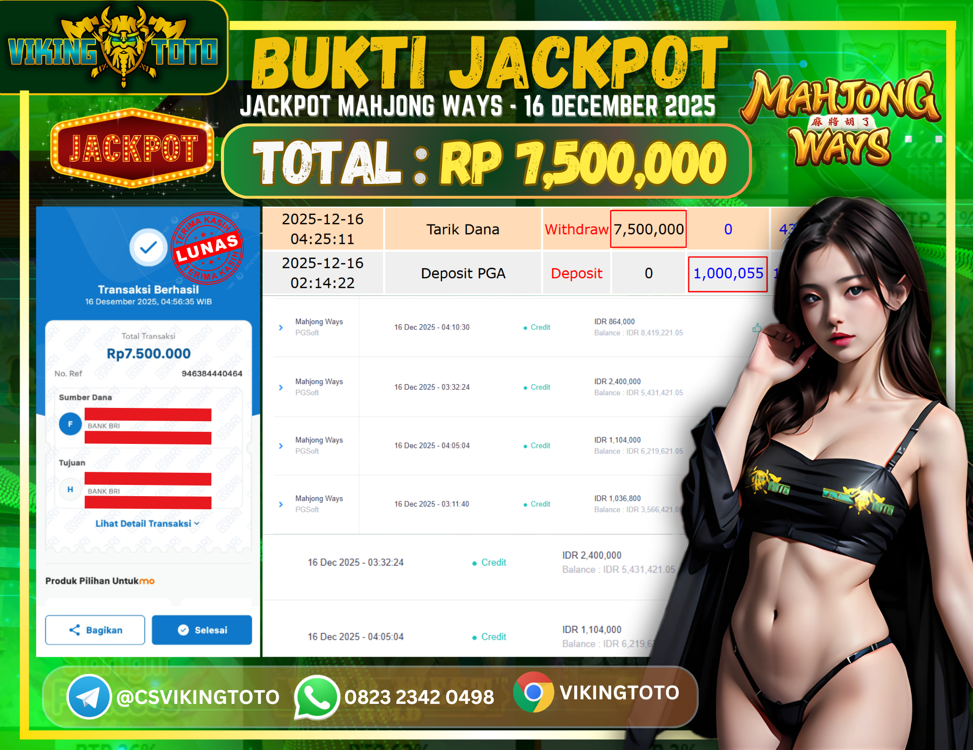 Bukti Jackpot Lunas VikingToto