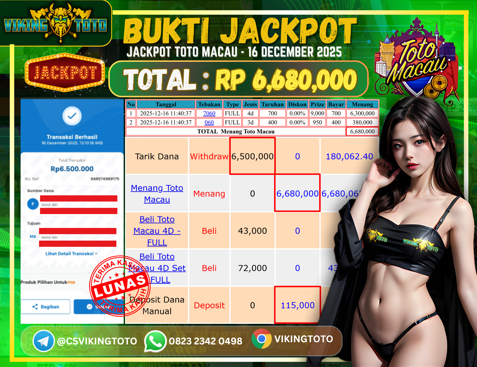 Bukti Jackpot Lunas VikingToto