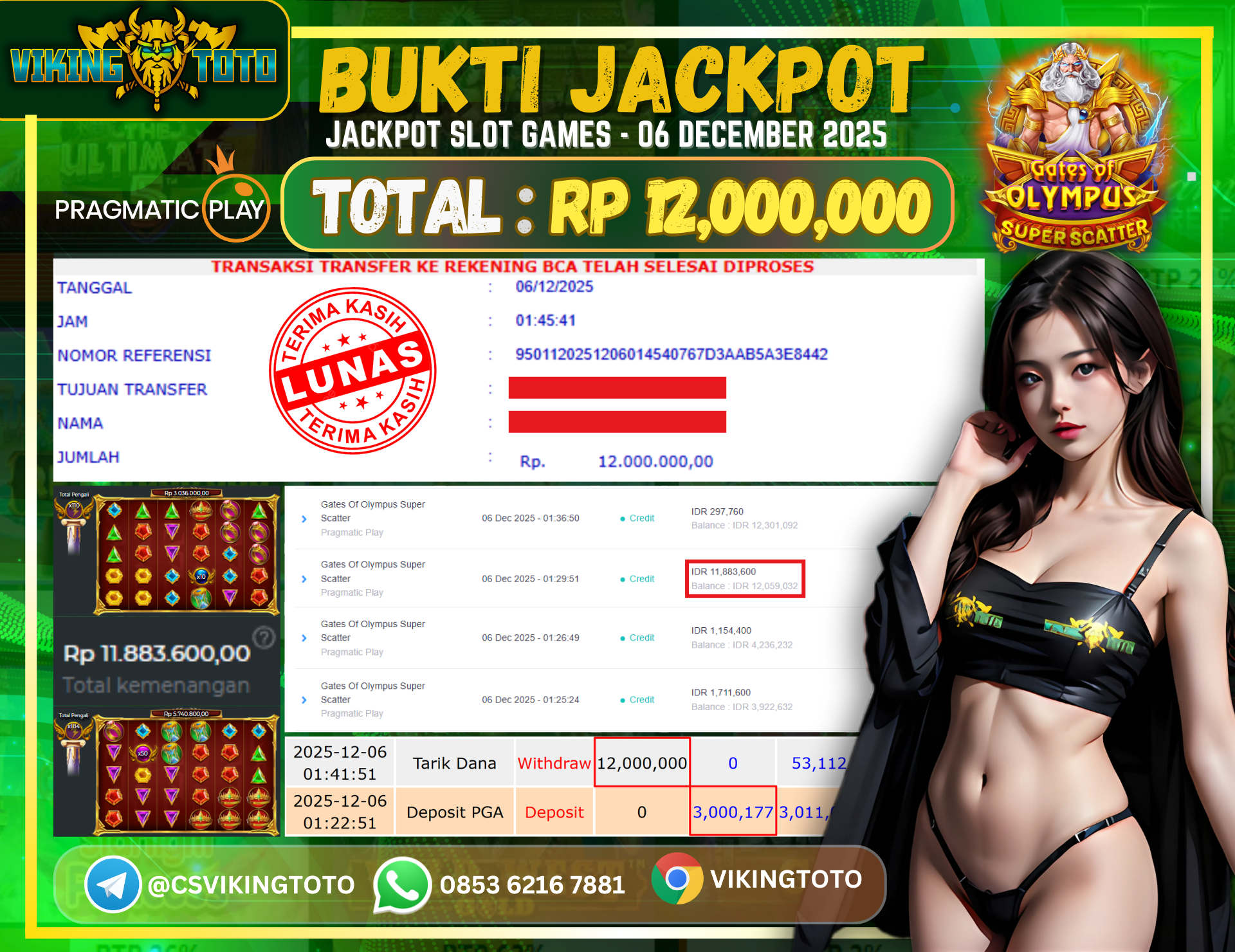 Bukti Jackpot Lunas VikingToto