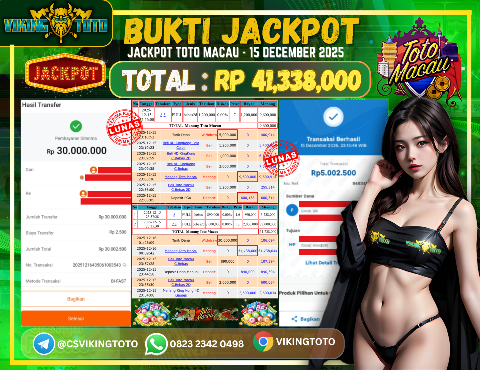 Bukti Jackpot Lunas VikingToto