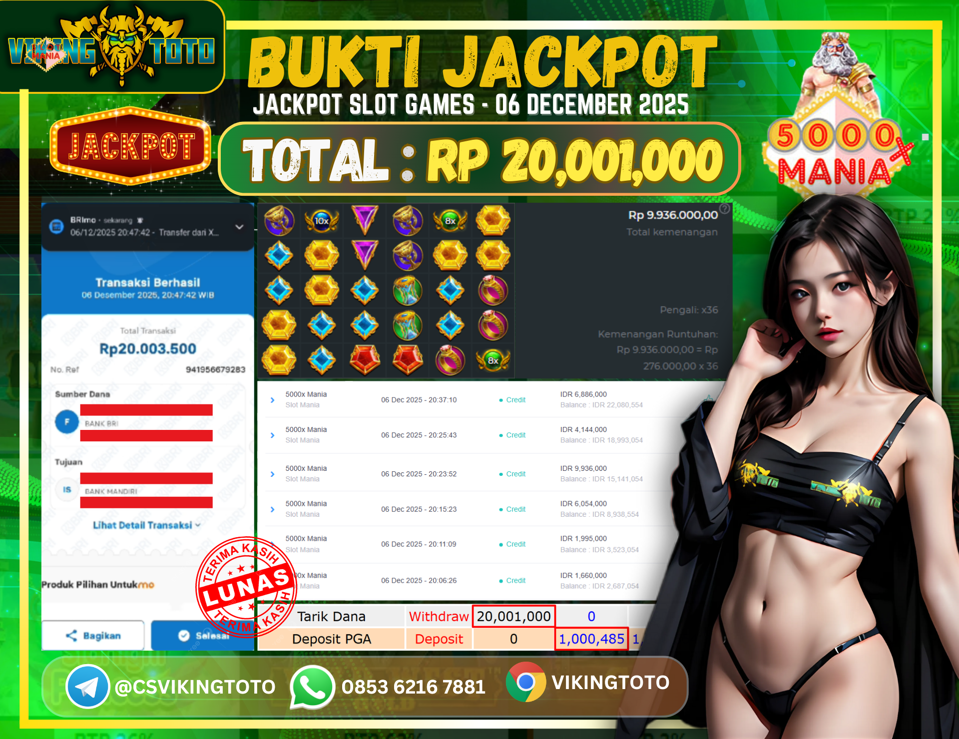 Bukti Jackpot Lunas VikingToto