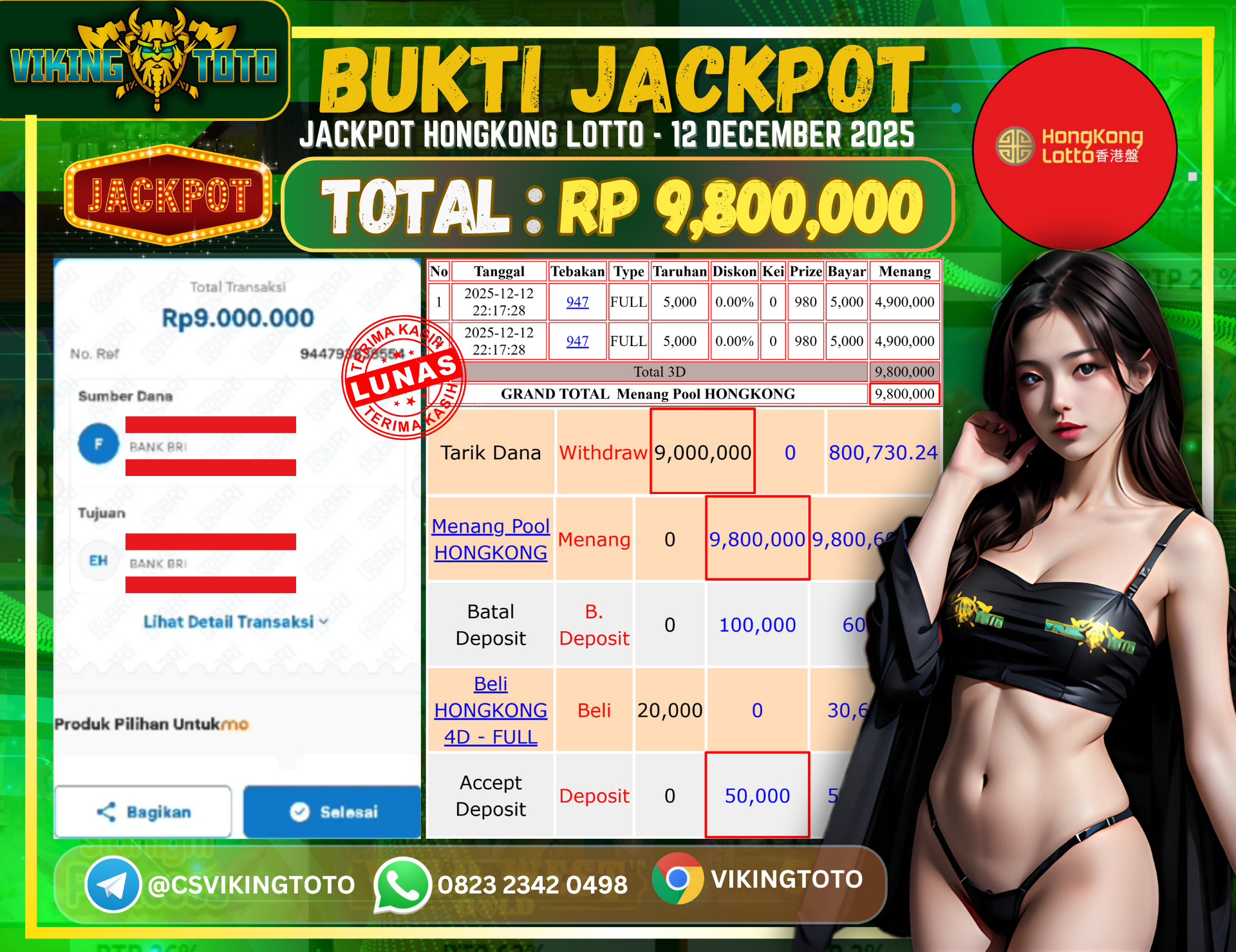 Bukti Jackpot Lunas VikingToto