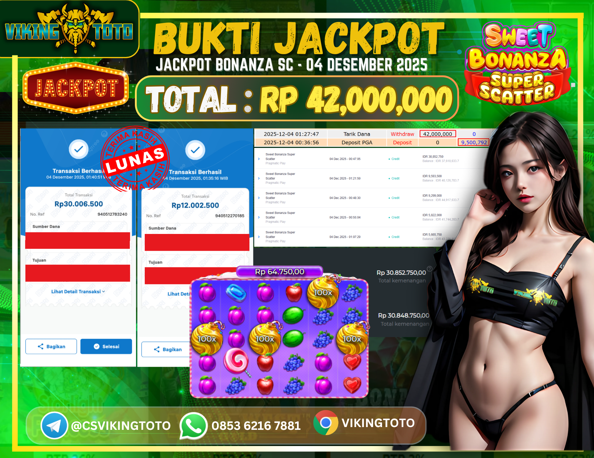 Bukti Jackpot Lunas VikingToto