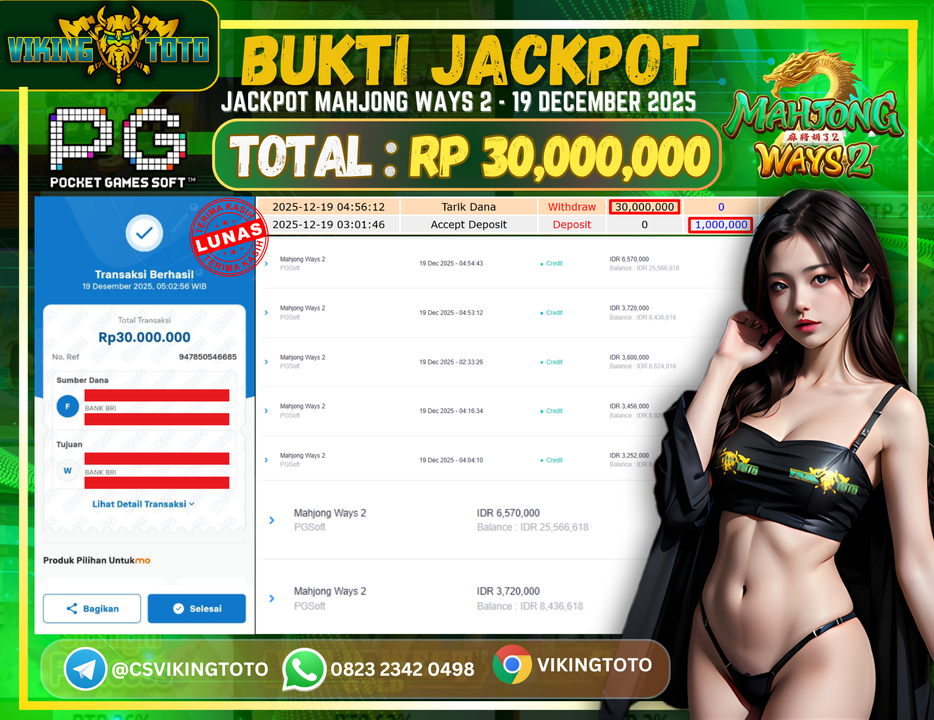 Bukti Jackpot Lunas VikingToto