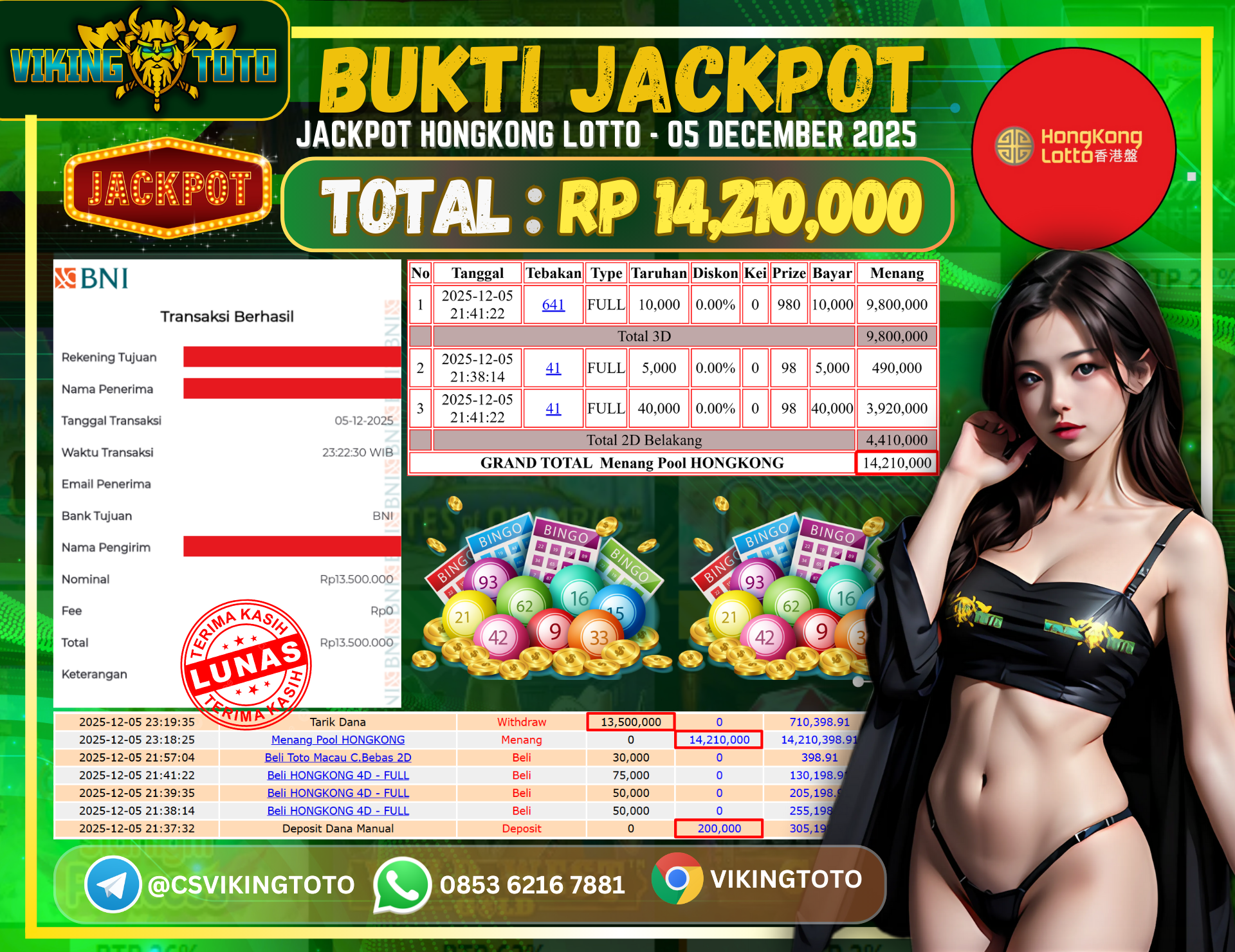 Bukti Jackpot Lunas VikingToto