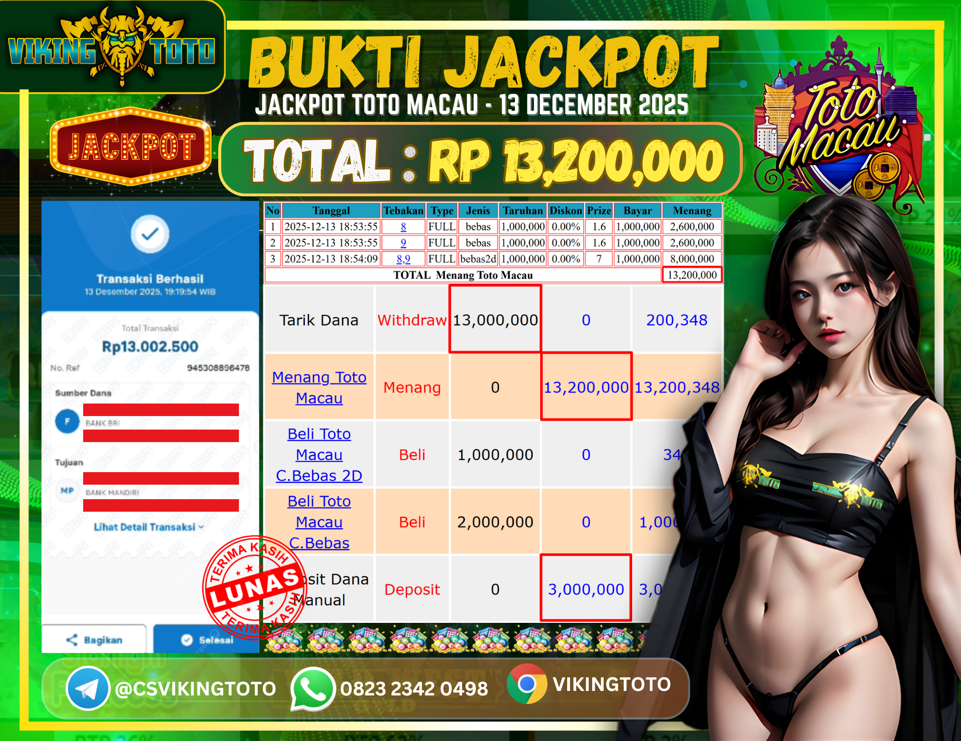 Bukti Jackpot Lunas VikingToto