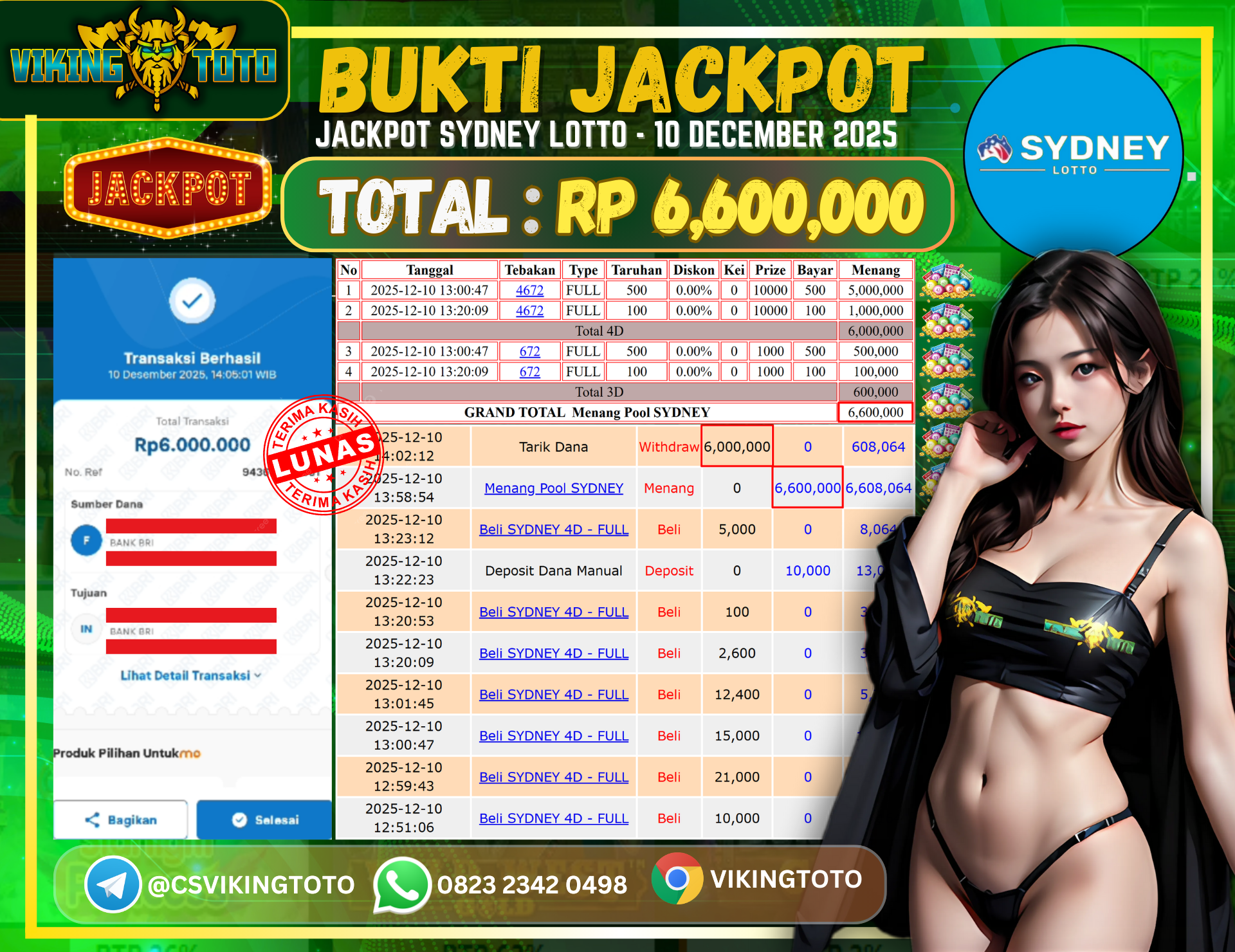 Bukti Jackpot Lunas VikingToto