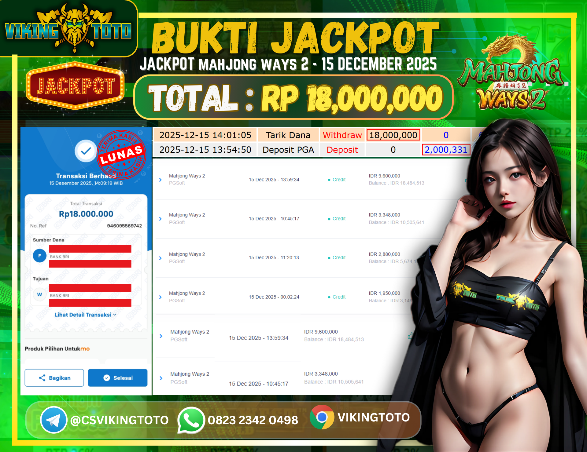 Bukti Jackpot Lunas VikingToto