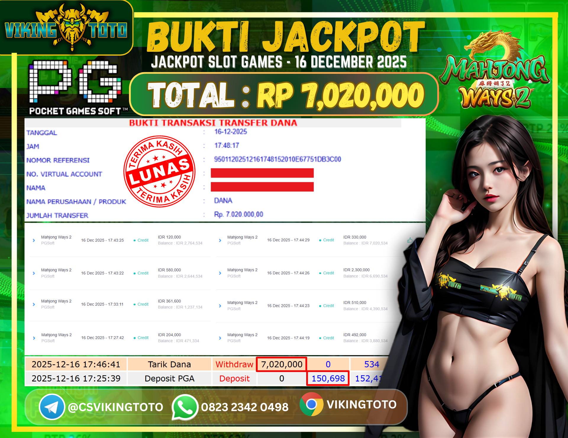 Bukti Jackpot Lunas VikingToto