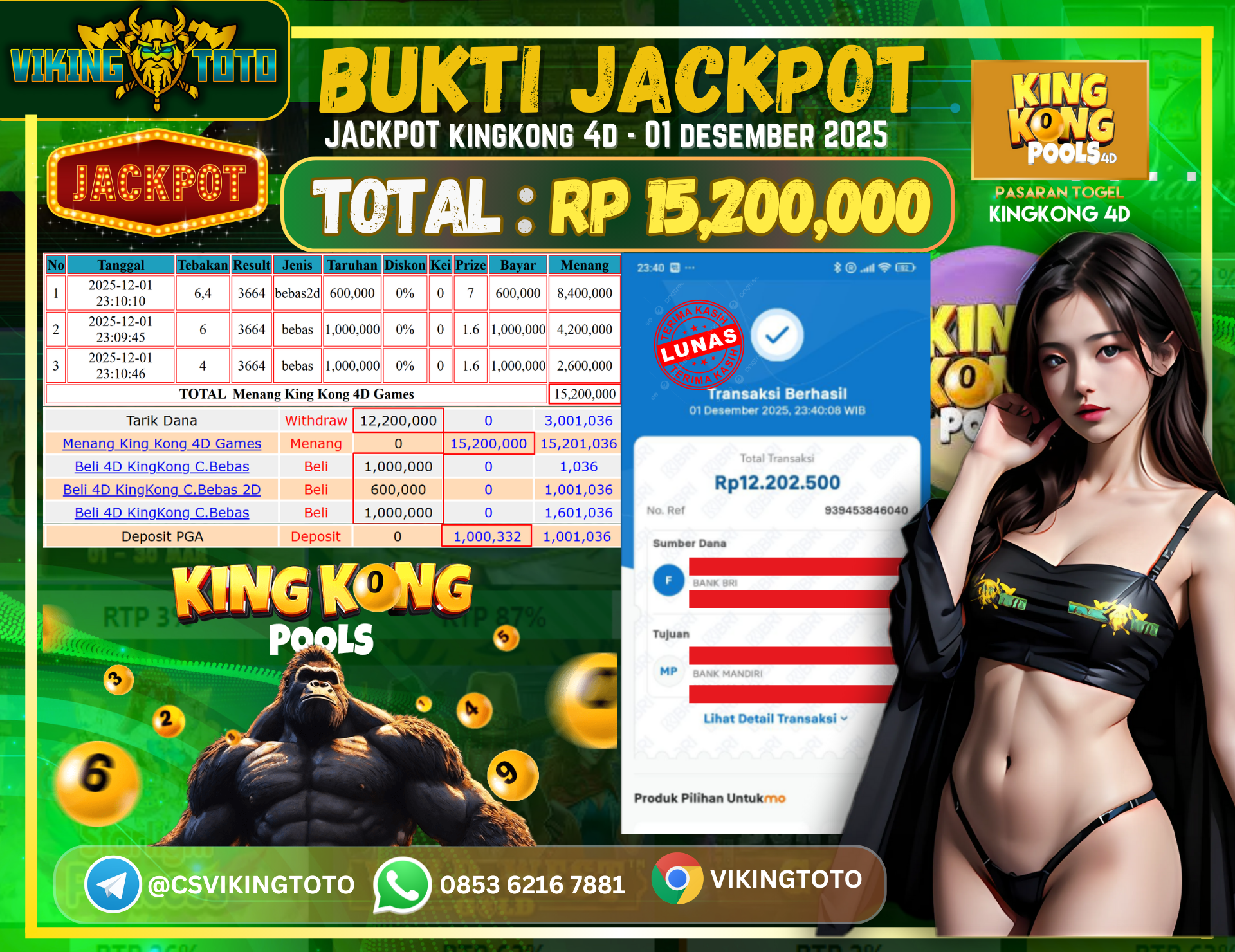 Bukti Jackpot Lunas VikingToto