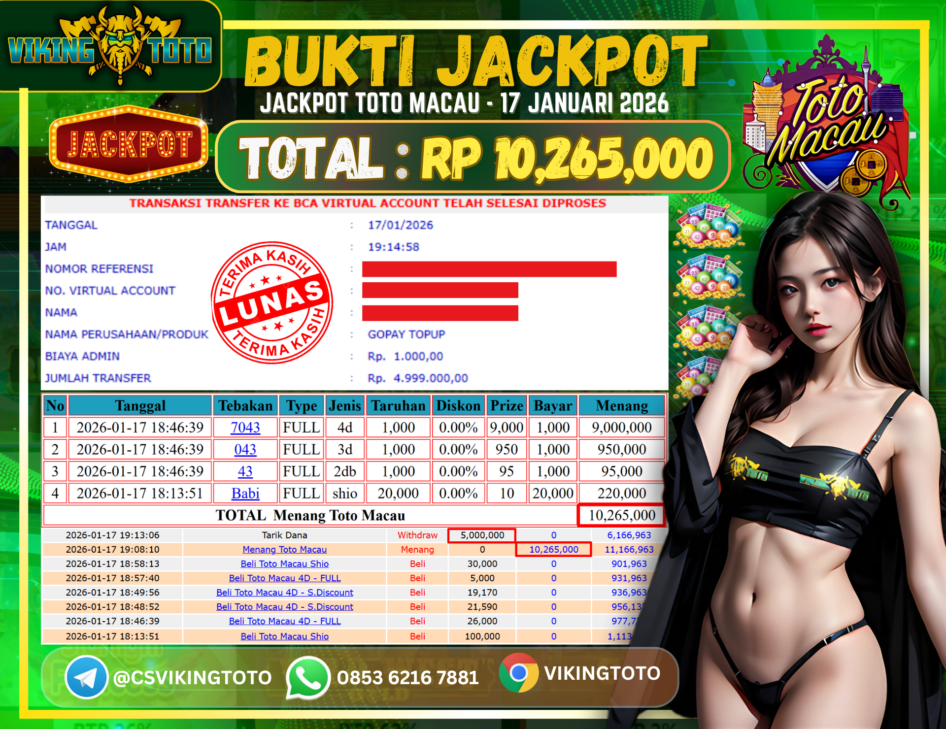 Bukti Jackpot Lunas VikingToto