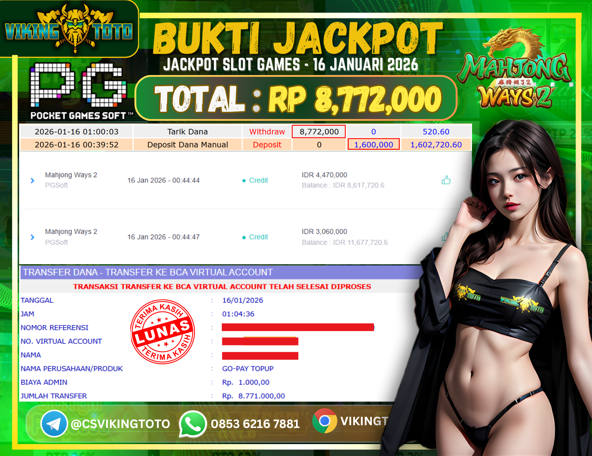 Bukti Jackpot Lunas VikingToto