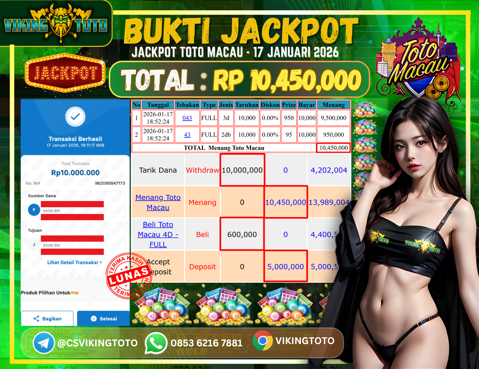 Bukti Jackpot Lunas VikingToto