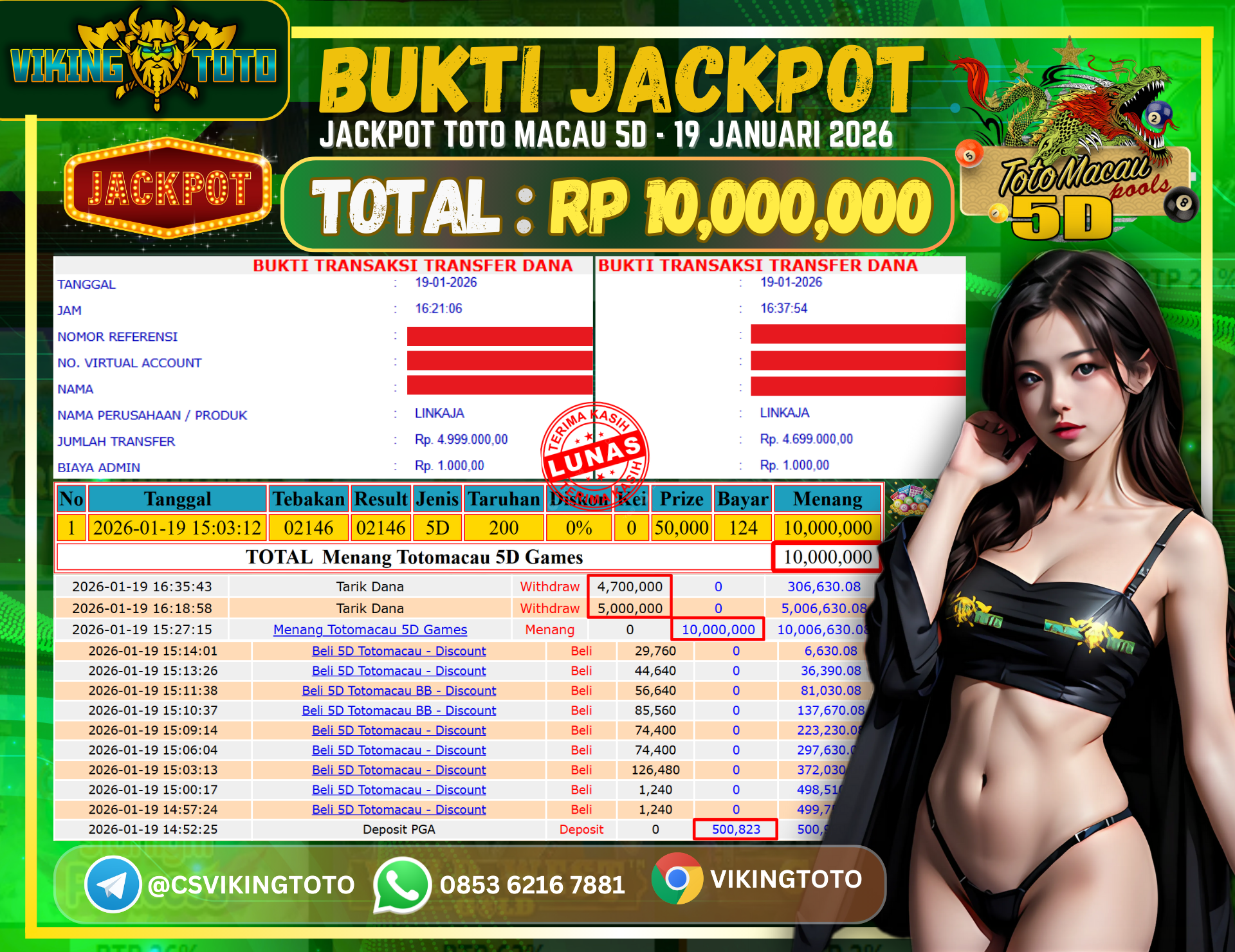 Bukti Jackpot Lunas VikingToto