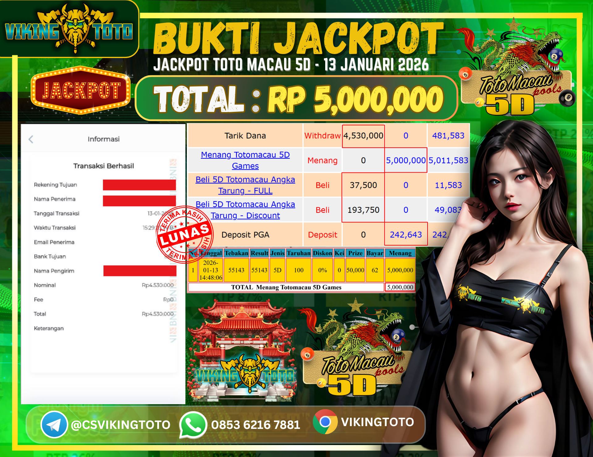Bukti Jackpot Lunas VikingToto