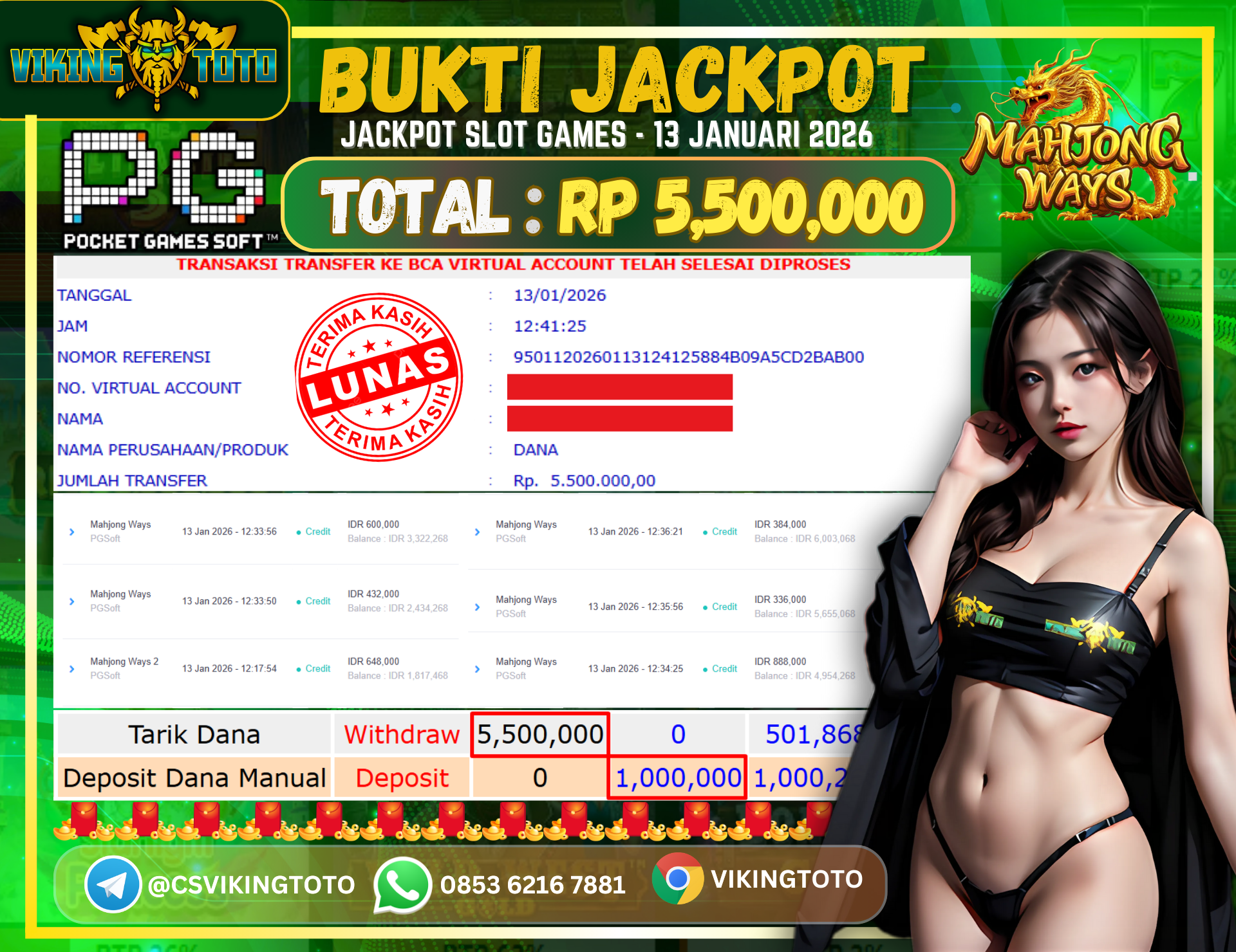Bukti Jackpot Lunas VikingToto