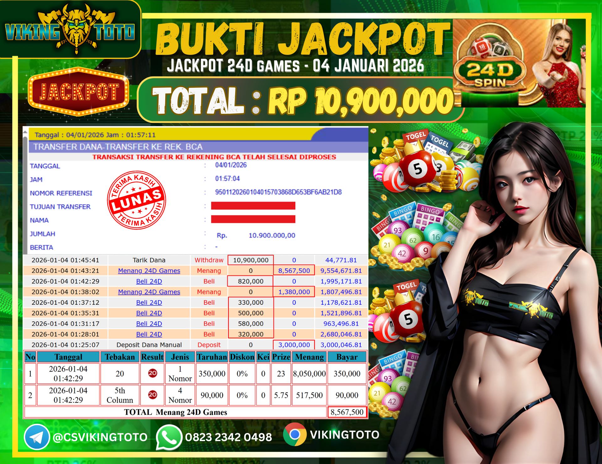 Bukti Jackpot Lunas VikingToto