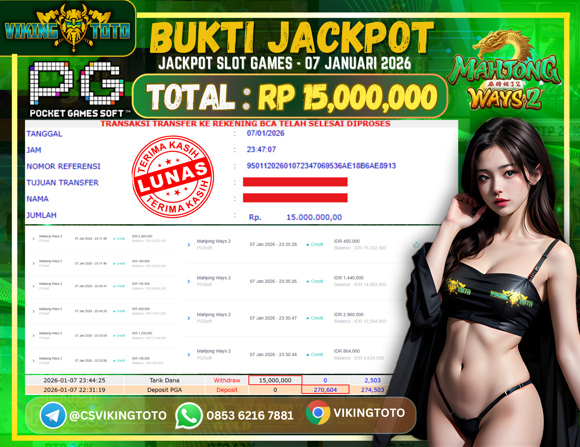 Bukti Jackpot Lunas VikingToto