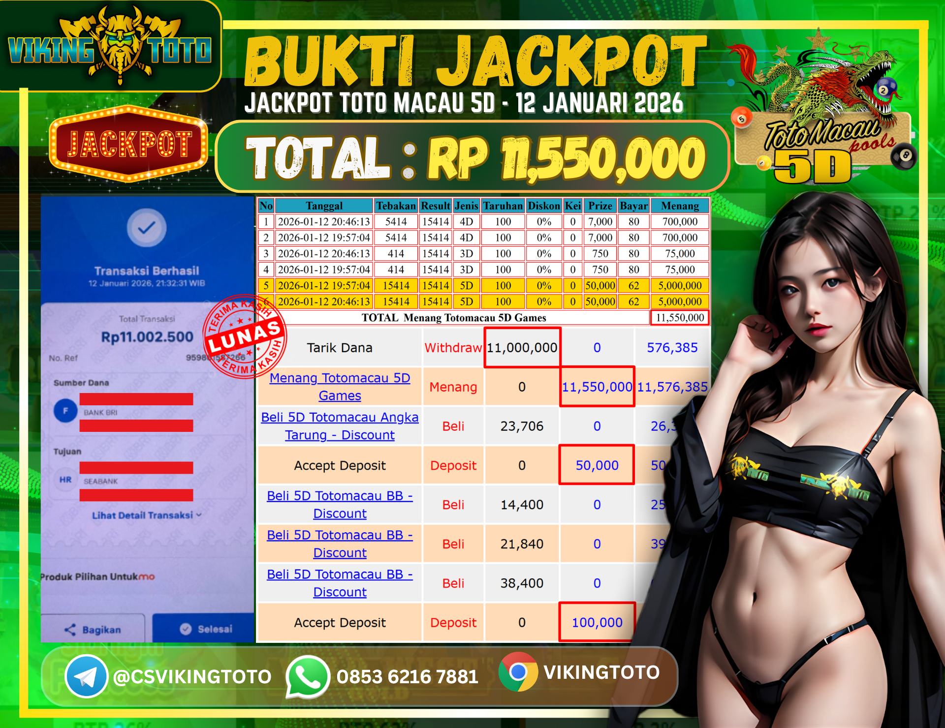 Bukti Jackpot Lunas VikingToto