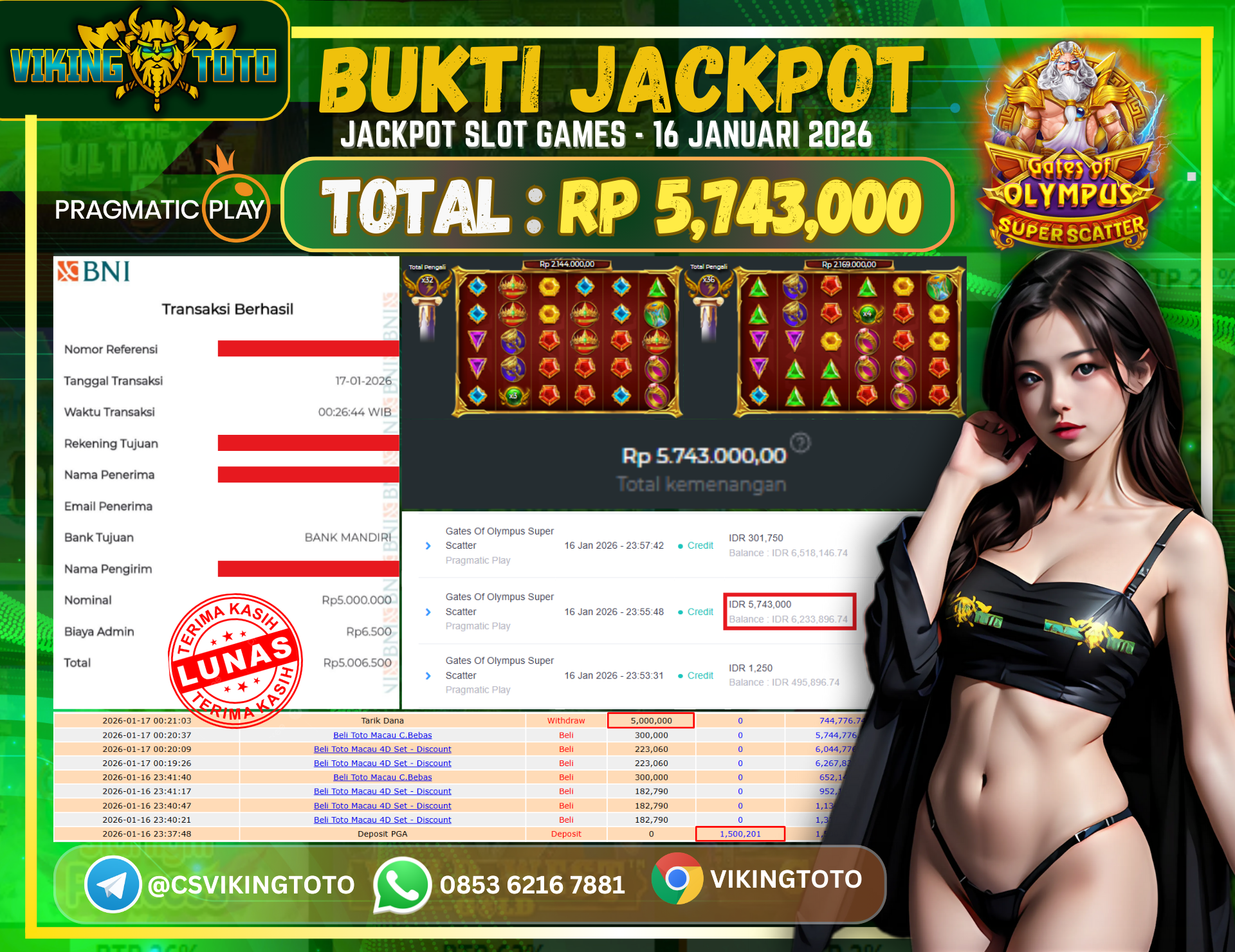 Bukti Jackpot Lunas VikingToto