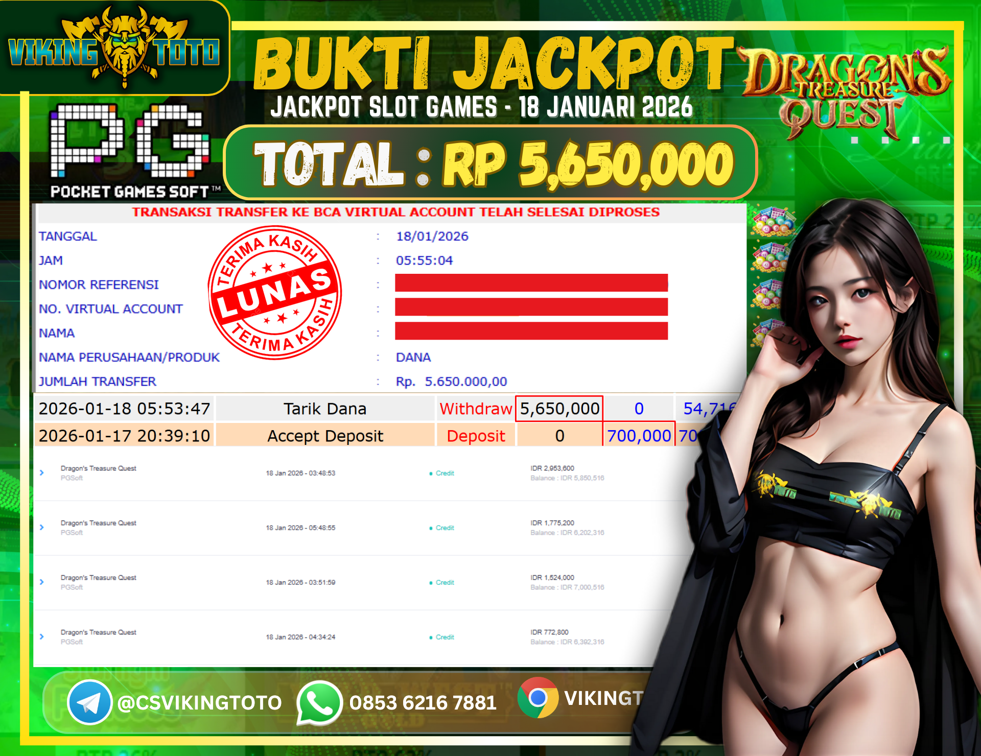 Bukti Jackpot Lunas VikingToto