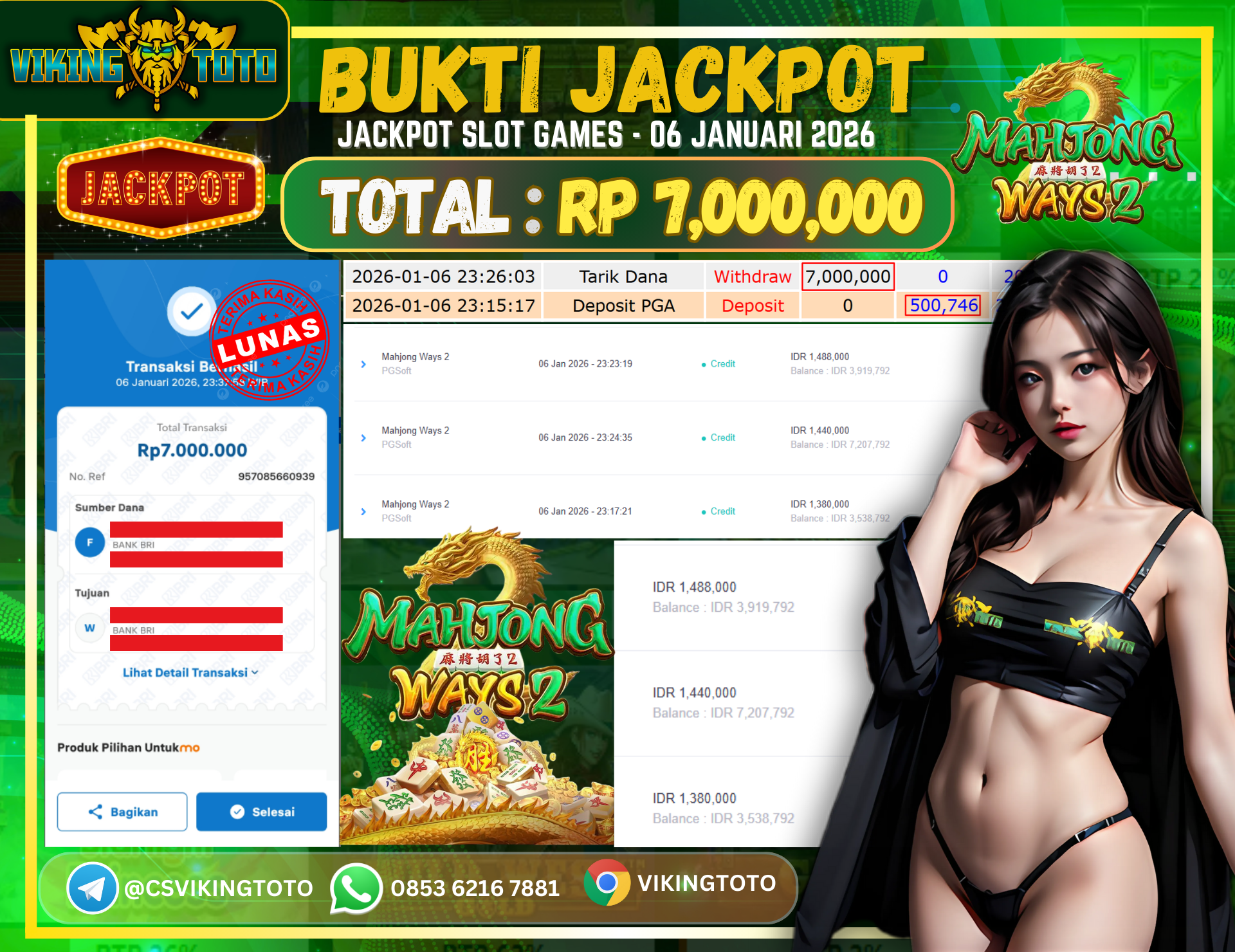 Bukti Jackpot Lunas VikingToto
