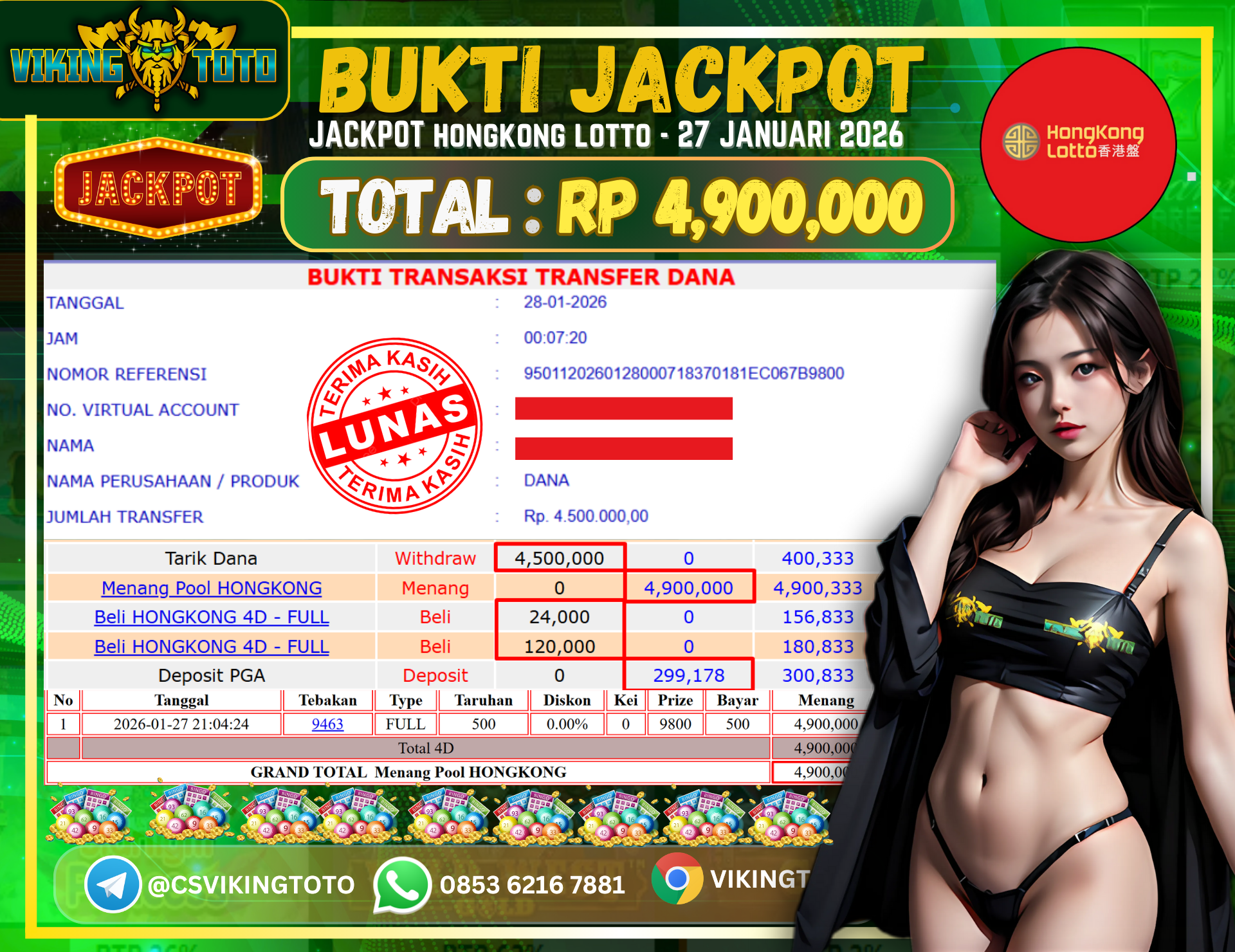 Bukti Jackpot Lunas VikingToto