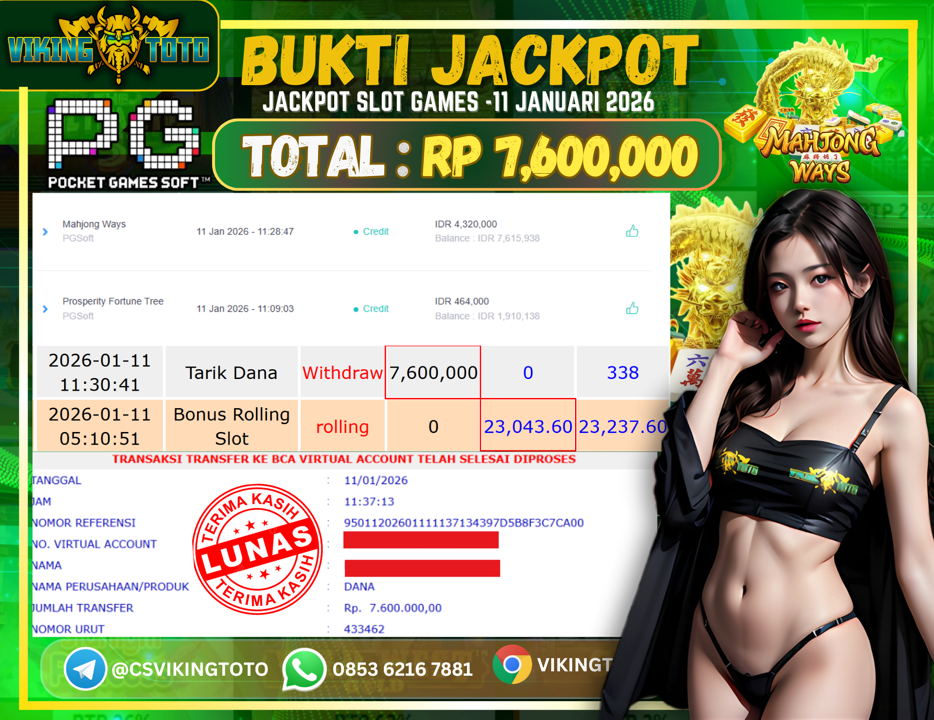 Bukti Jackpot Lunas VikingToto