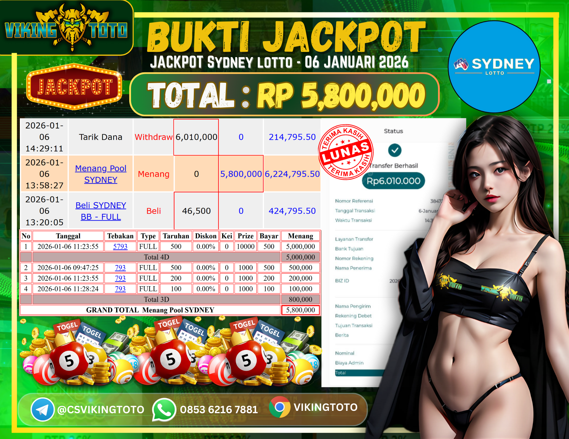 Bukti Jackpot Lunas VikingToto
