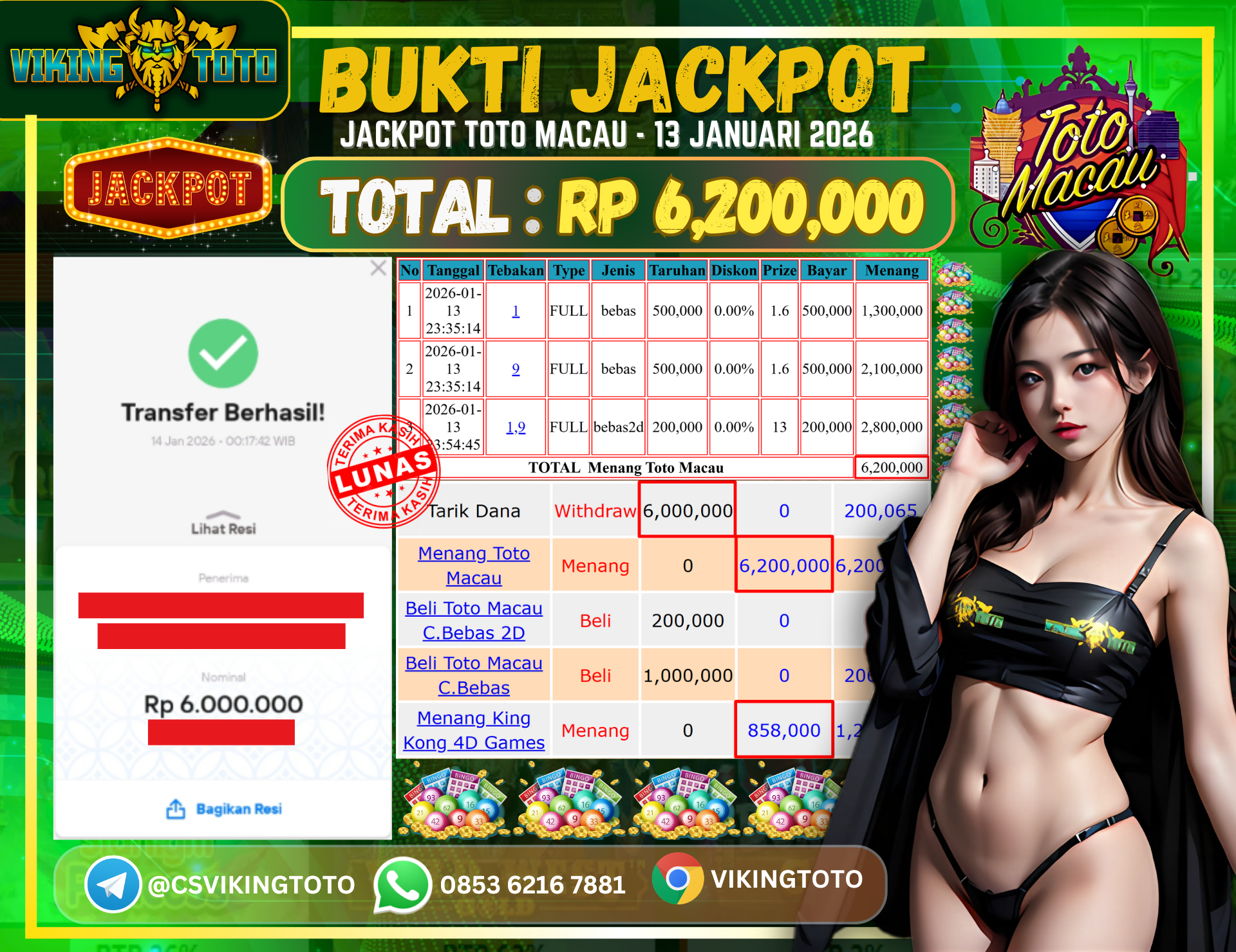 Bukti Jackpot Lunas VikingToto