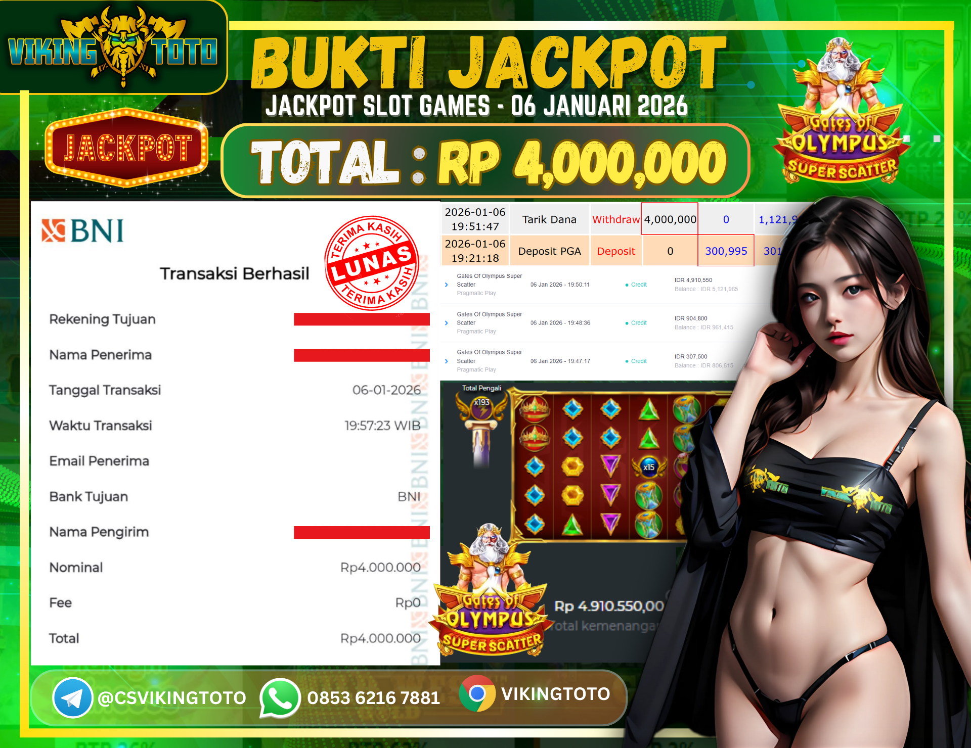 Bukti Jackpot Lunas VikingToto