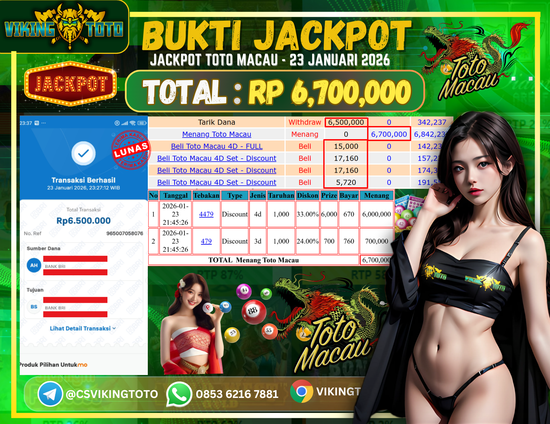 Bukti Jackpot Lunas VikingToto