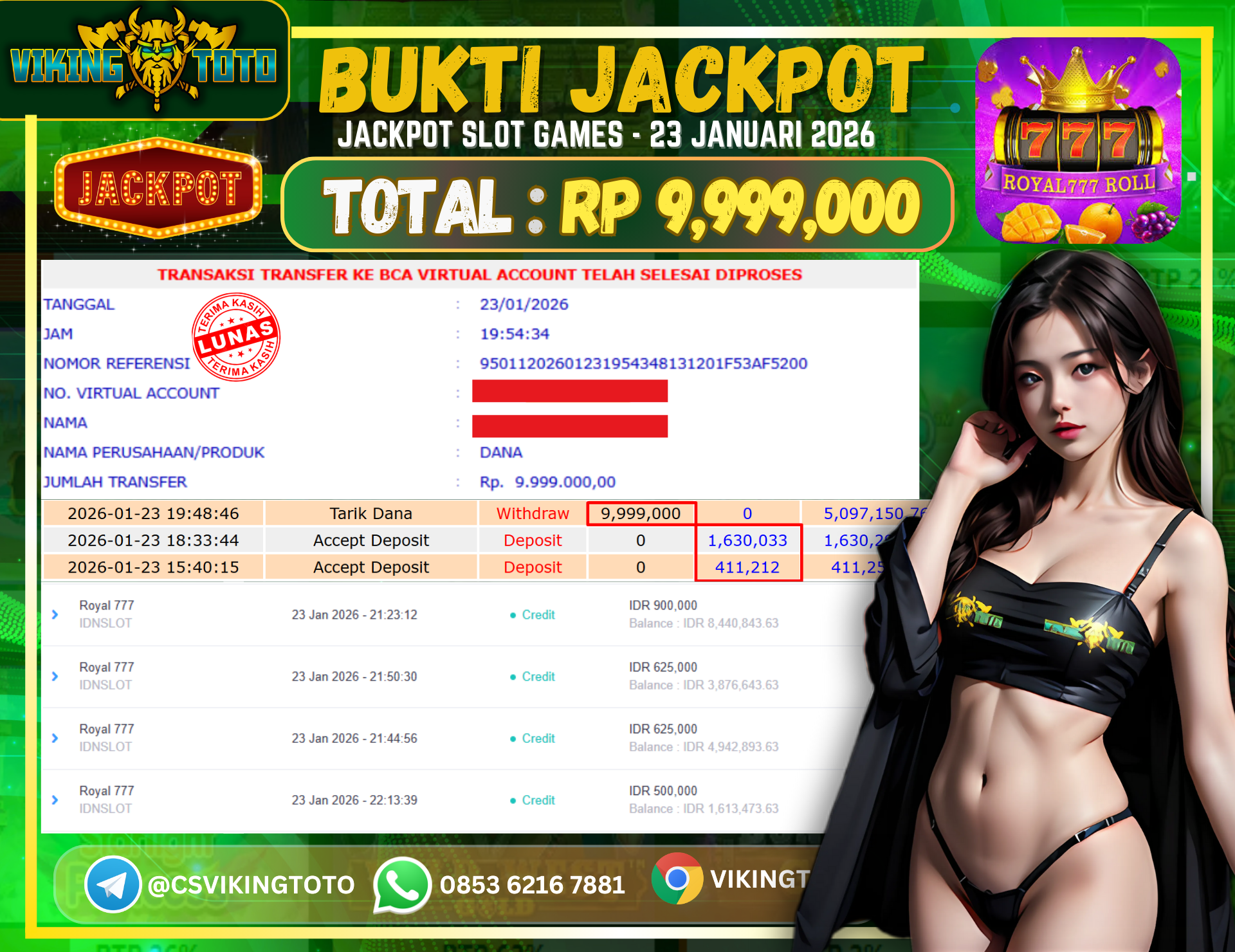 Bukti Jackpot Lunas VikingToto