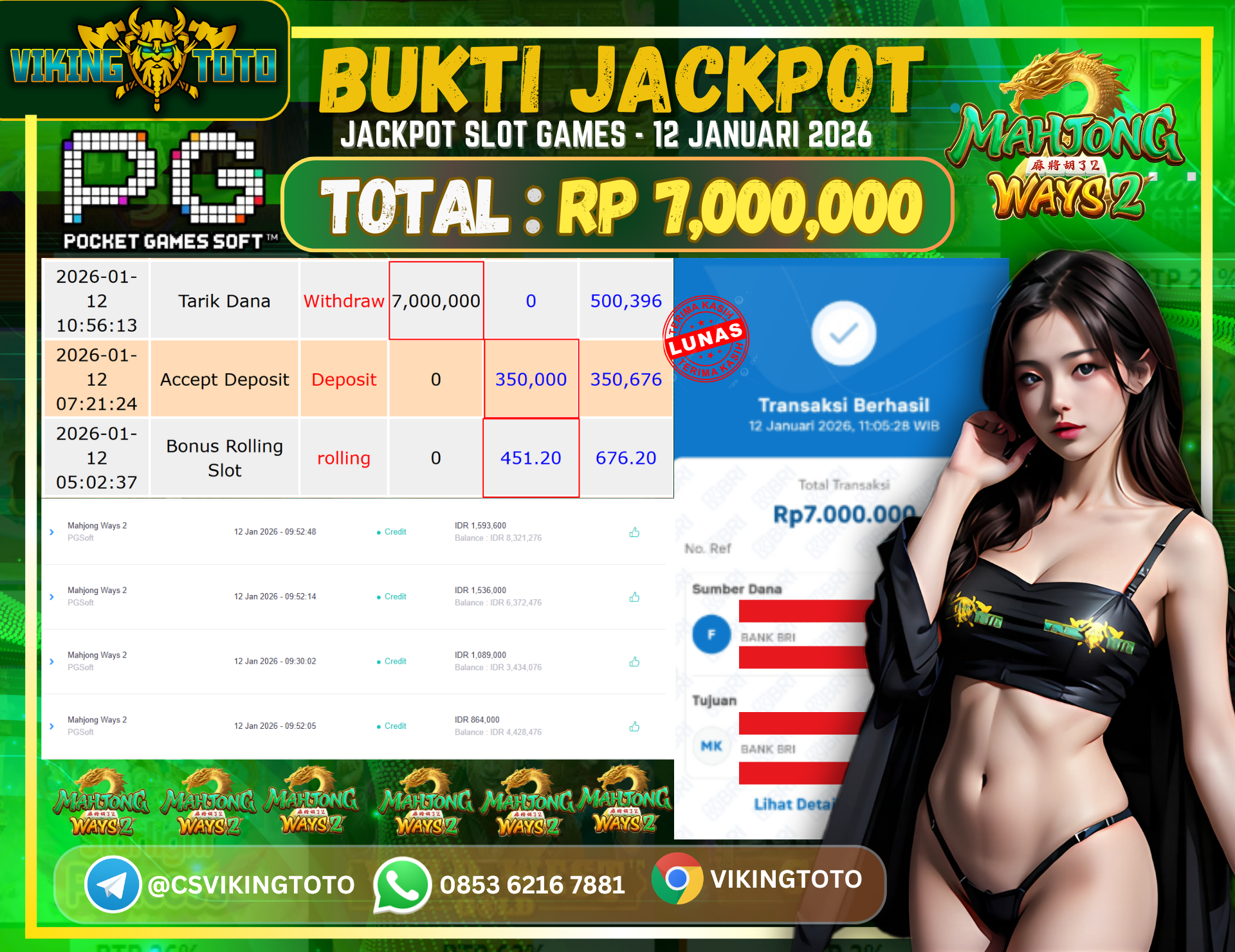 Bukti Jackpot Lunas VikingToto