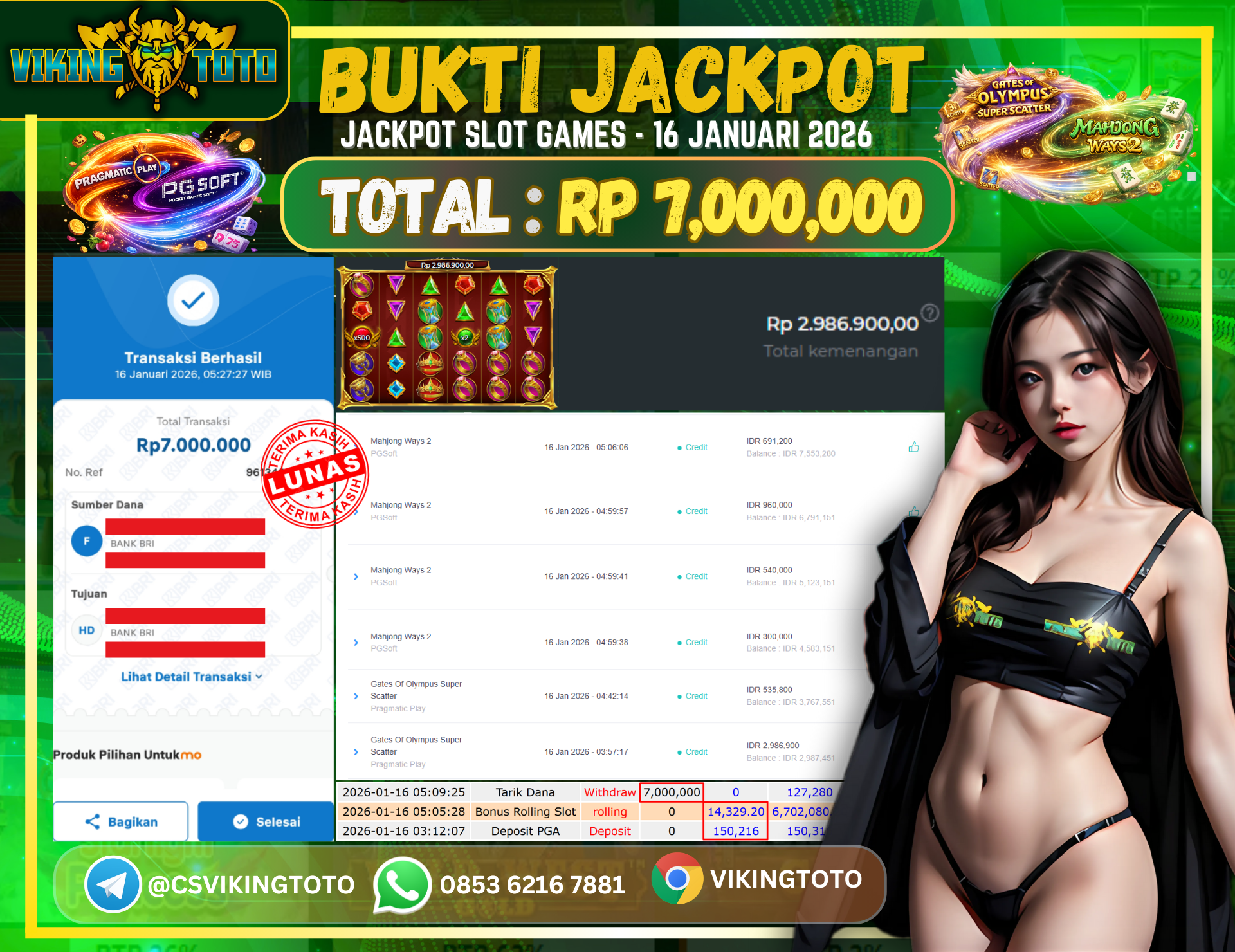 Bukti Jackpot Lunas VikingToto