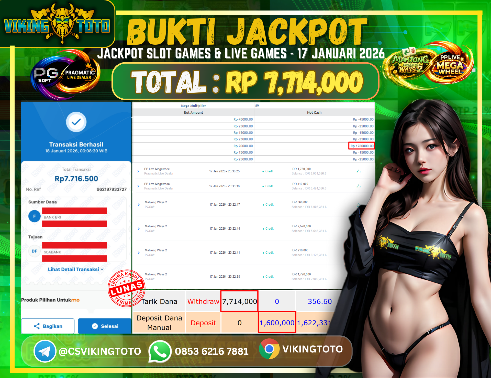 Bukti Jackpot Lunas VikingToto