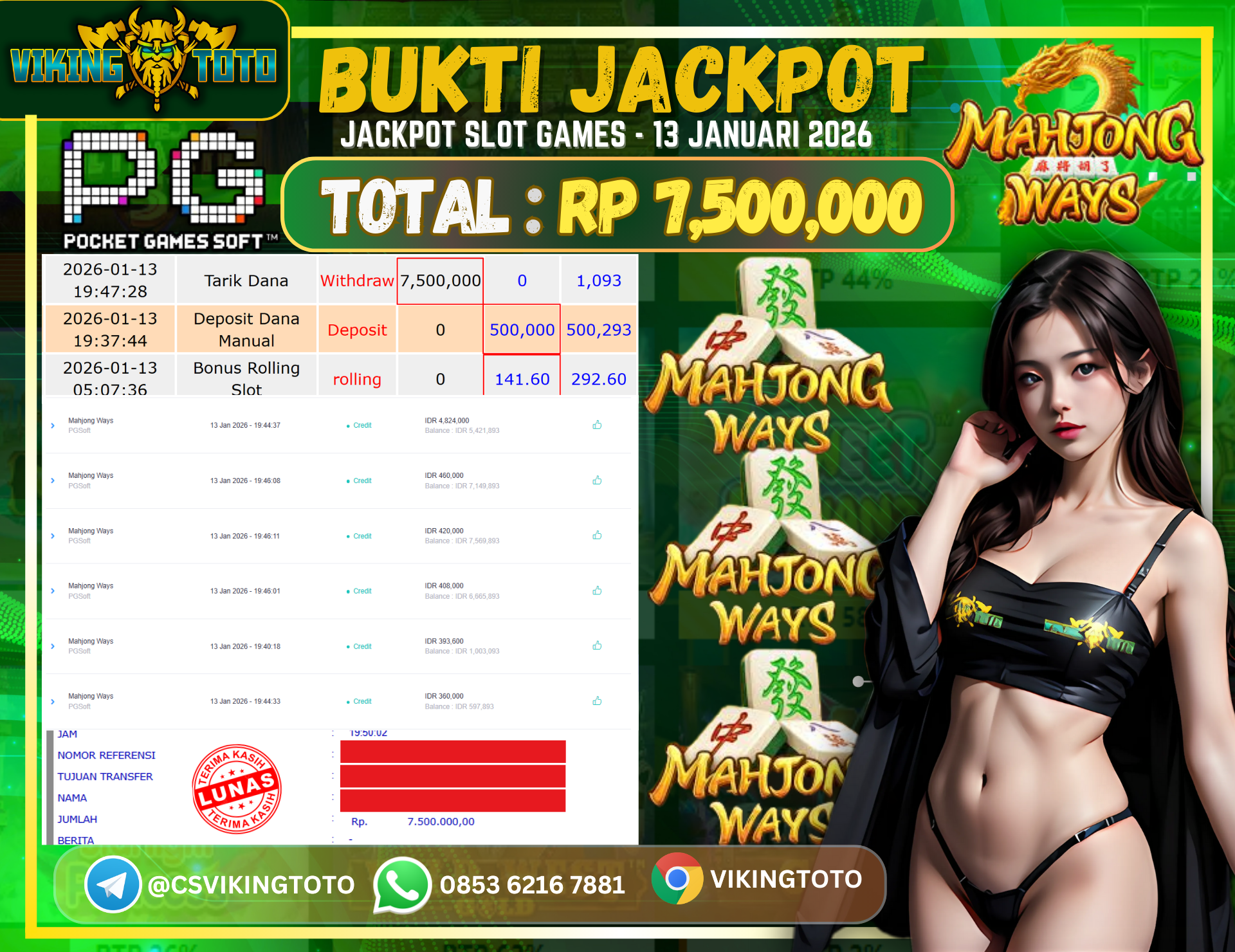 Bukti Jackpot Lunas VikingToto