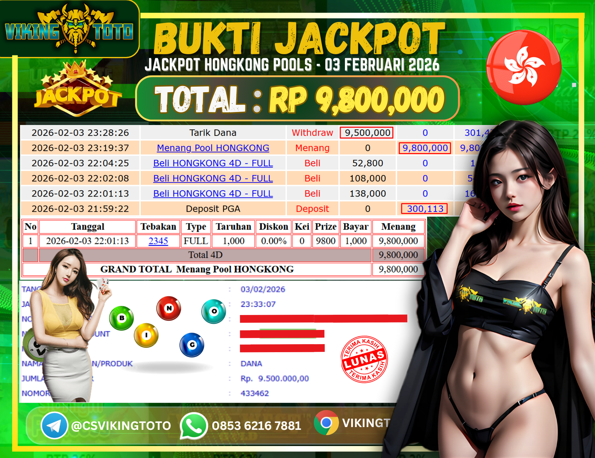 Bukti Jackpot Lunas VikingToto