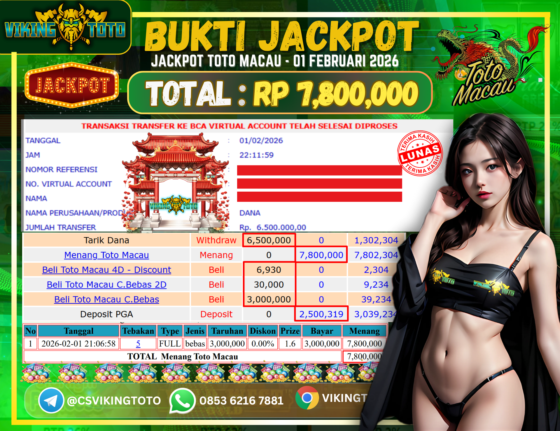 Bukti Jackpot Lunas VikingToto