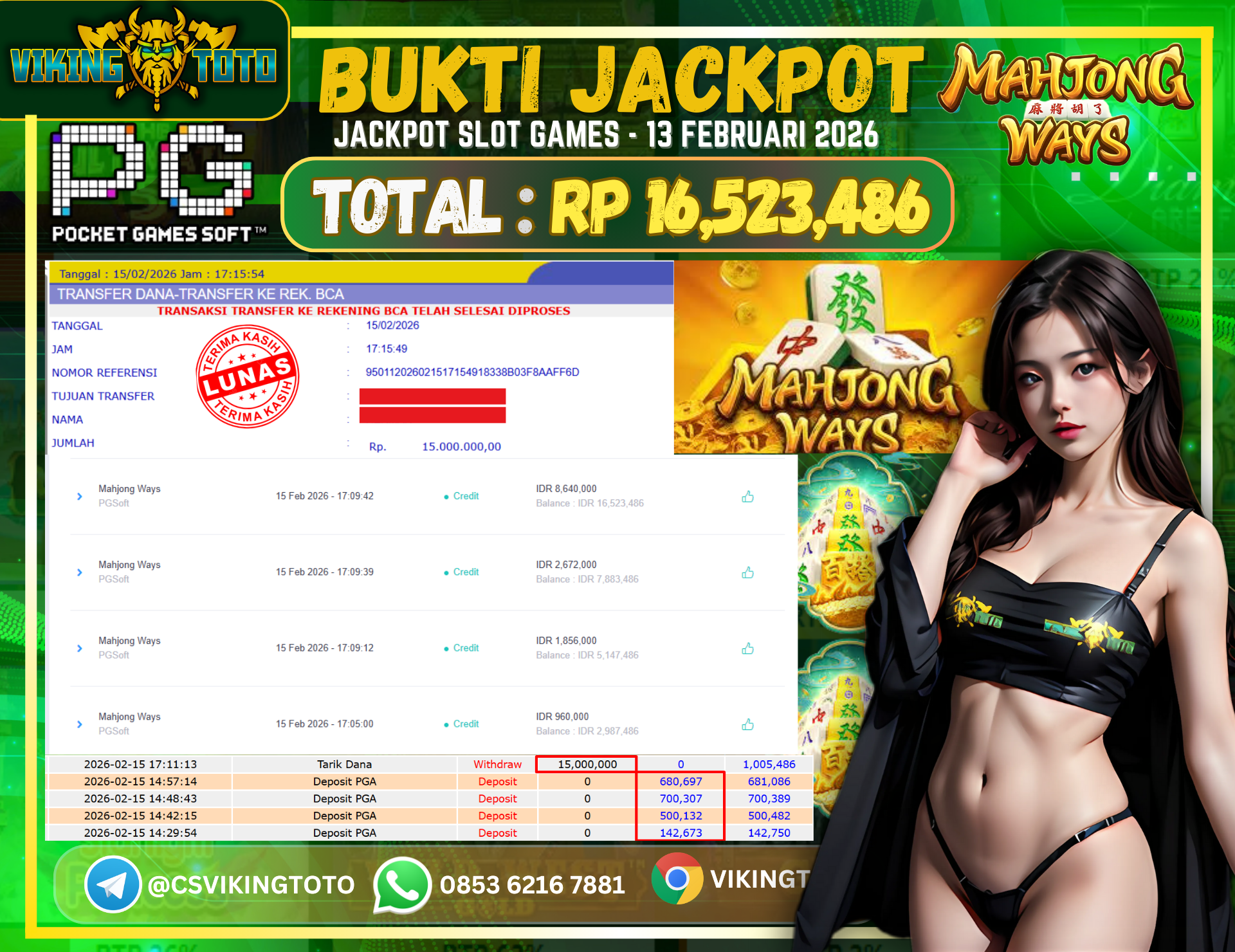Bukti Jackpot Lunas VikingToto