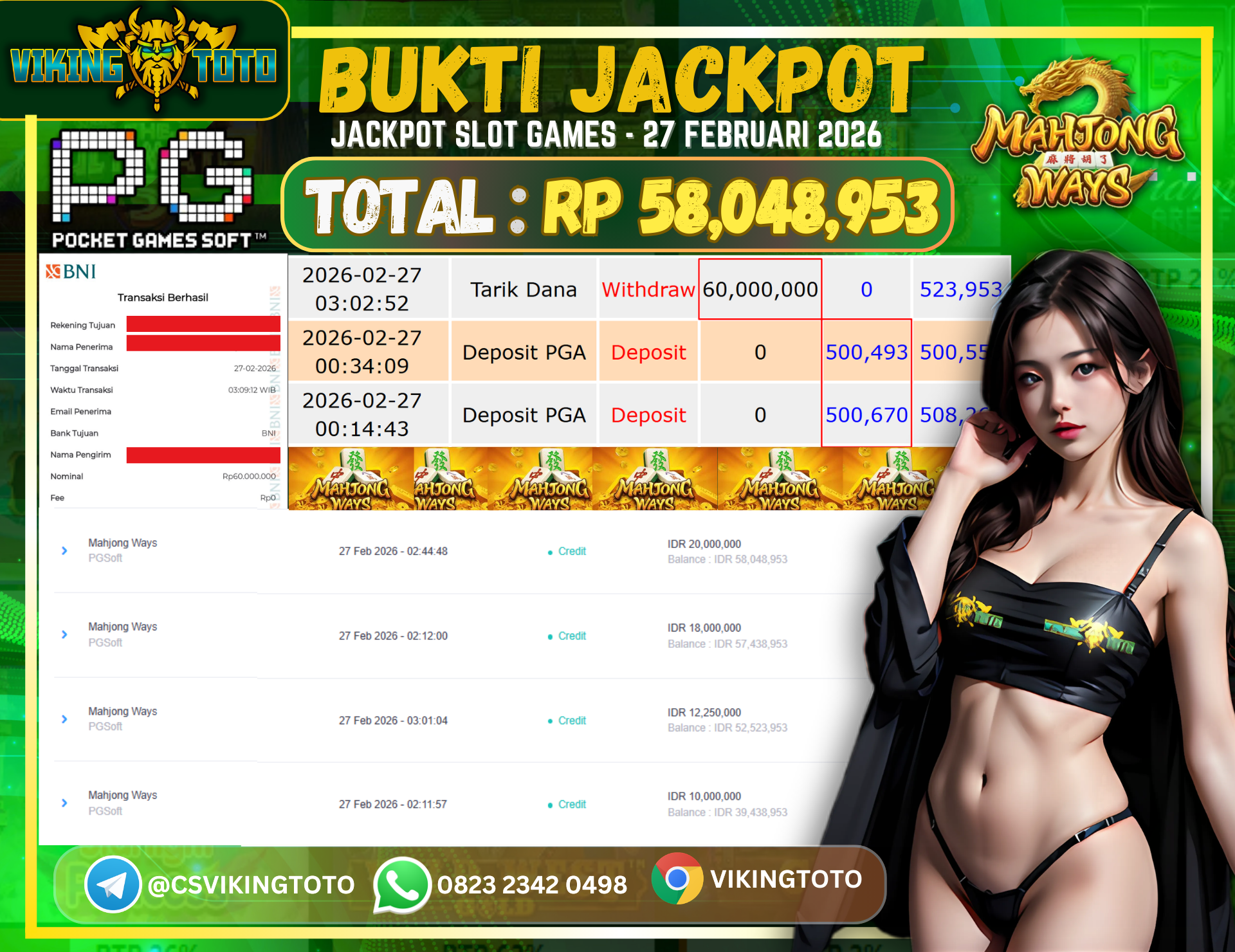 Bukti Jackpot Lunas VikingToto