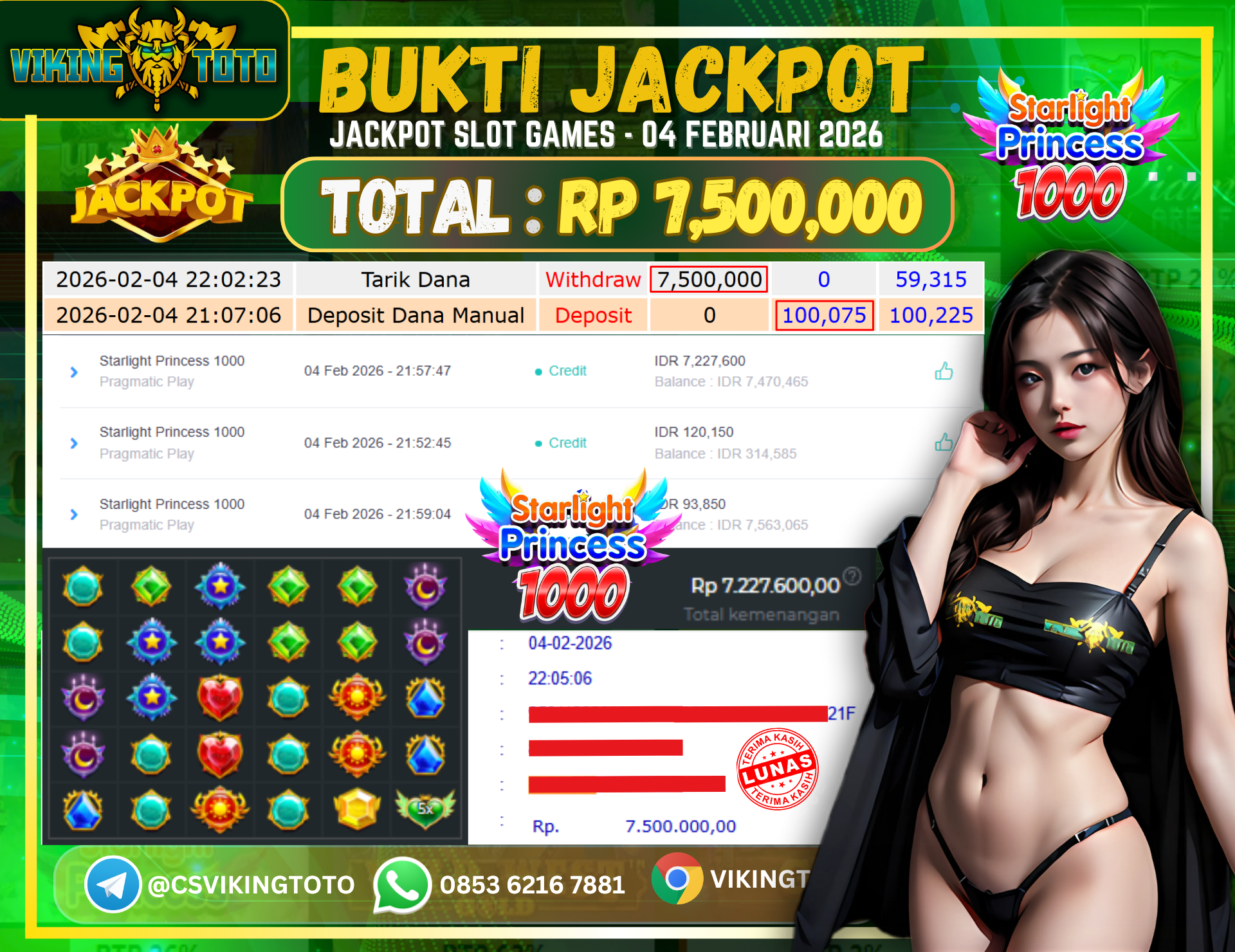 Bukti Jackpot Lunas VikingToto
