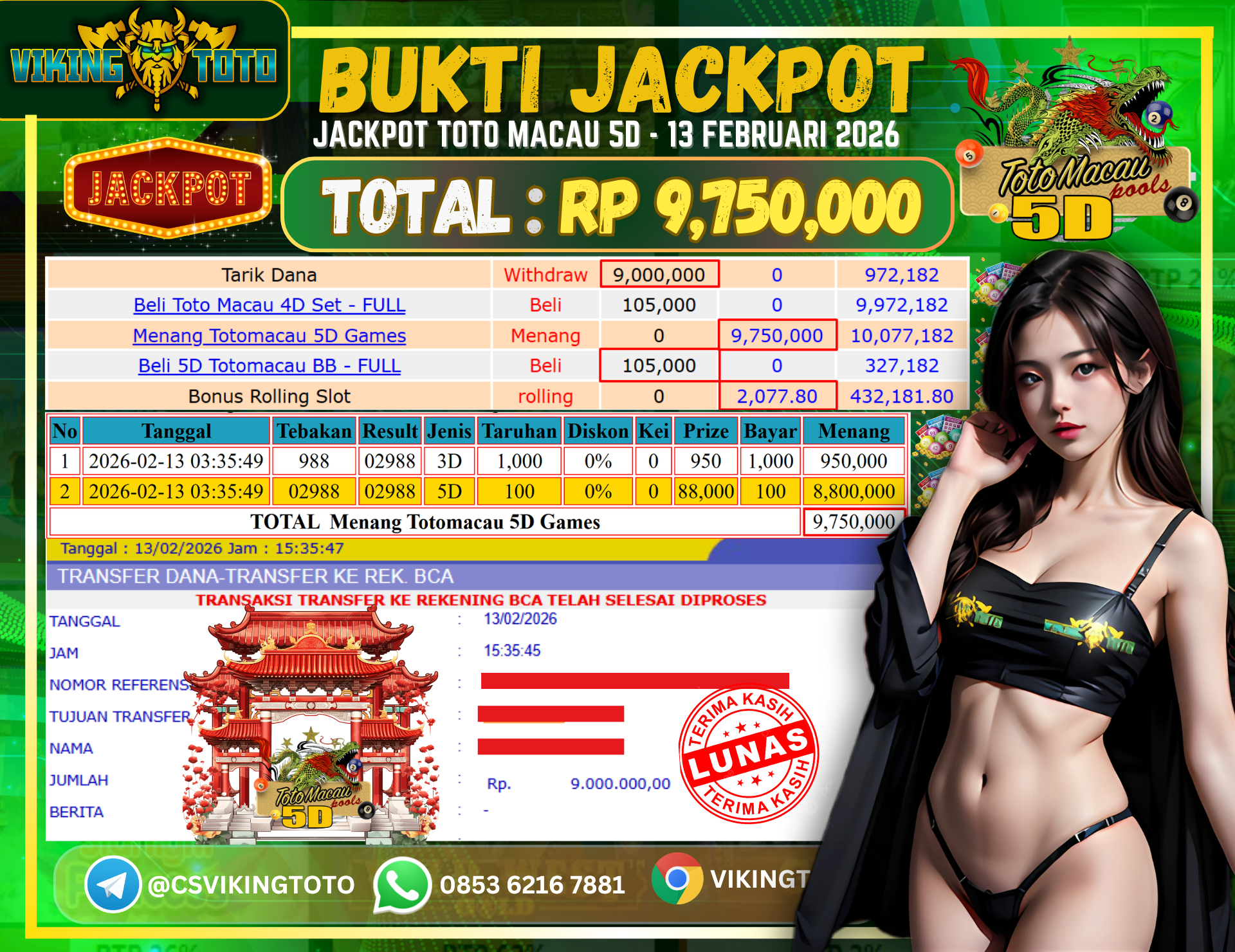Bukti Jackpot Lunas VikingToto