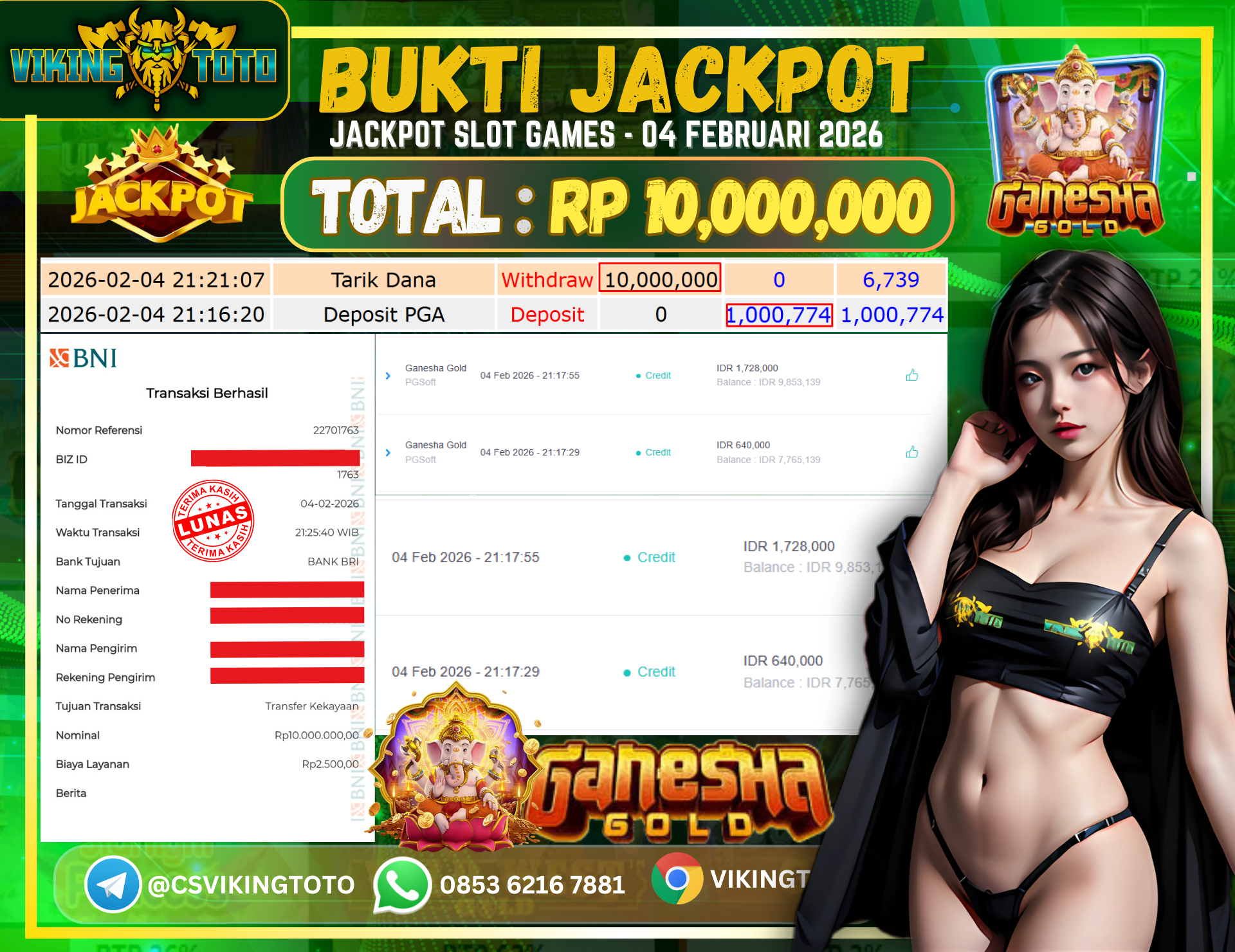 Bukti Jackpot Lunas VikingToto