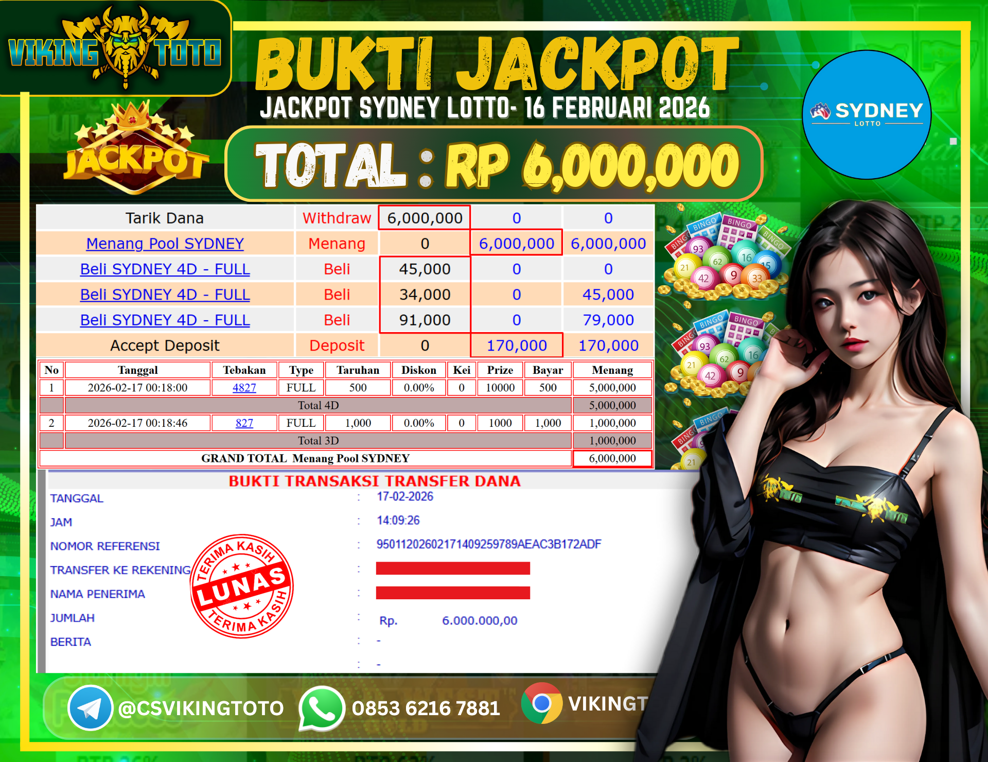 Bukti Jackpot Lunas VikingToto