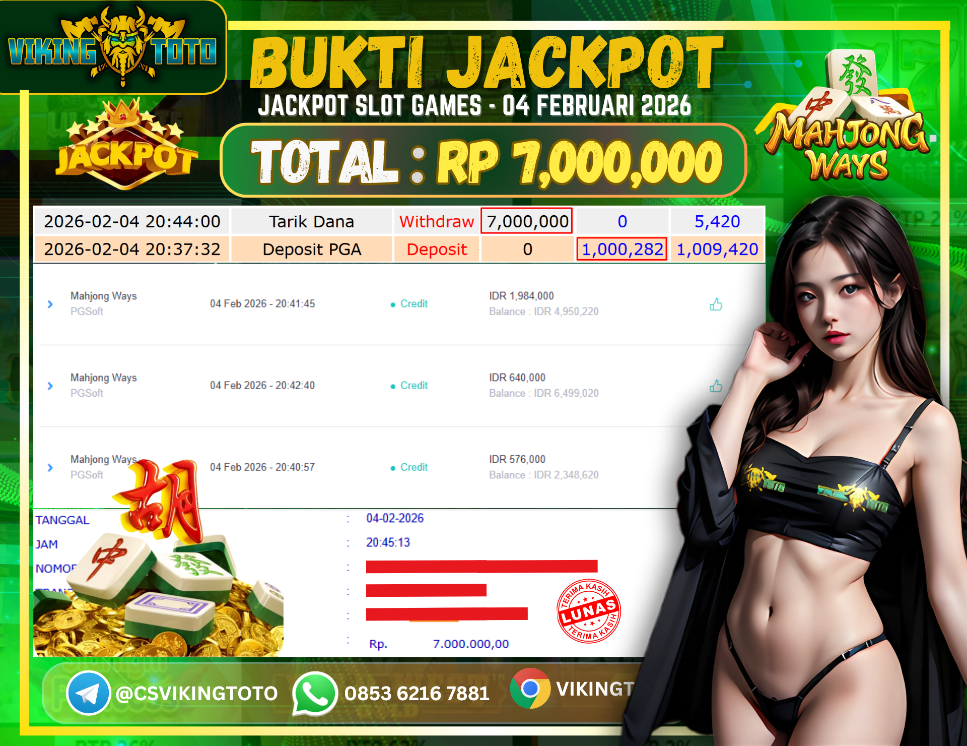 Bukti Jackpot Lunas VikingToto
