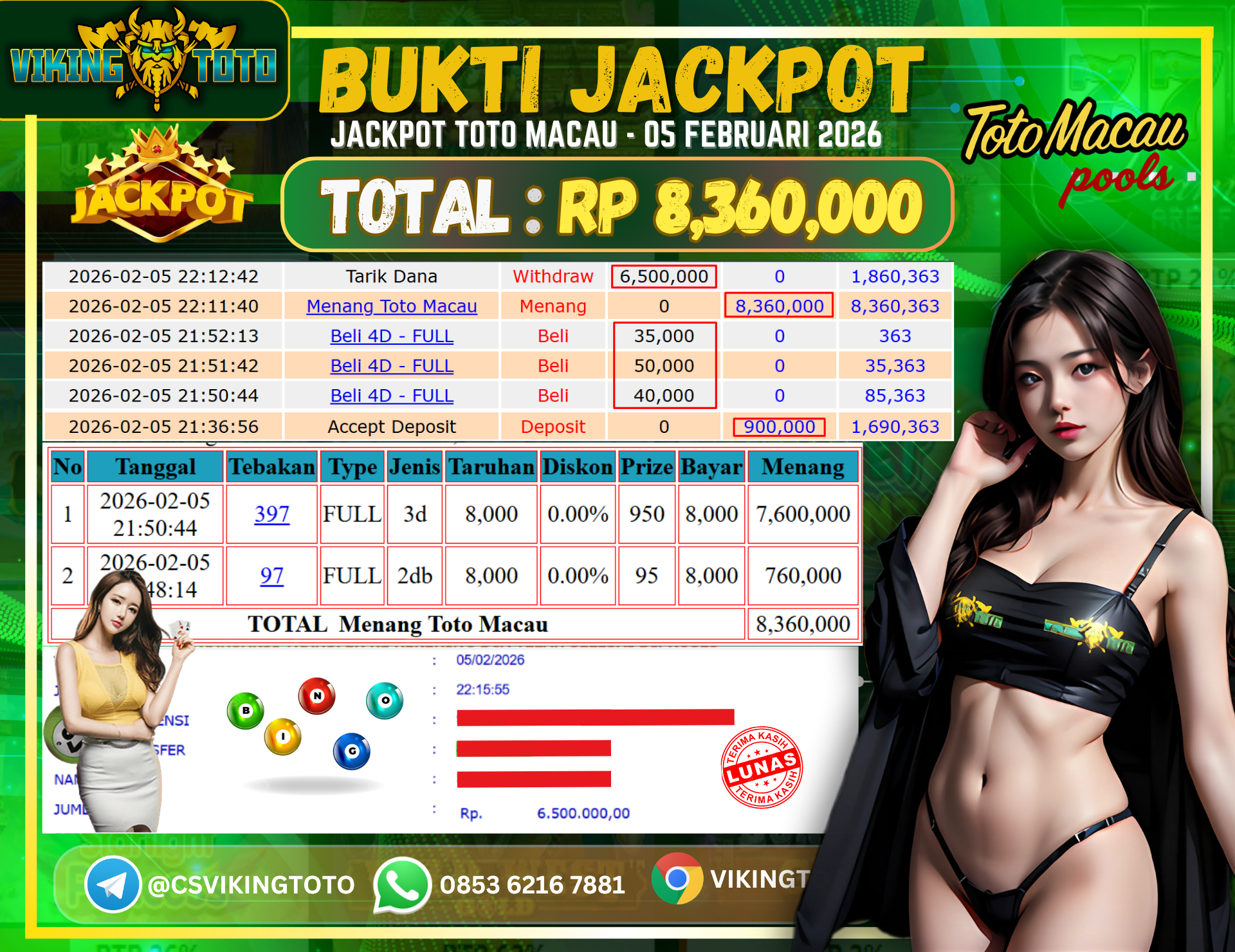 Bukti Jackpot Lunas VikingToto
