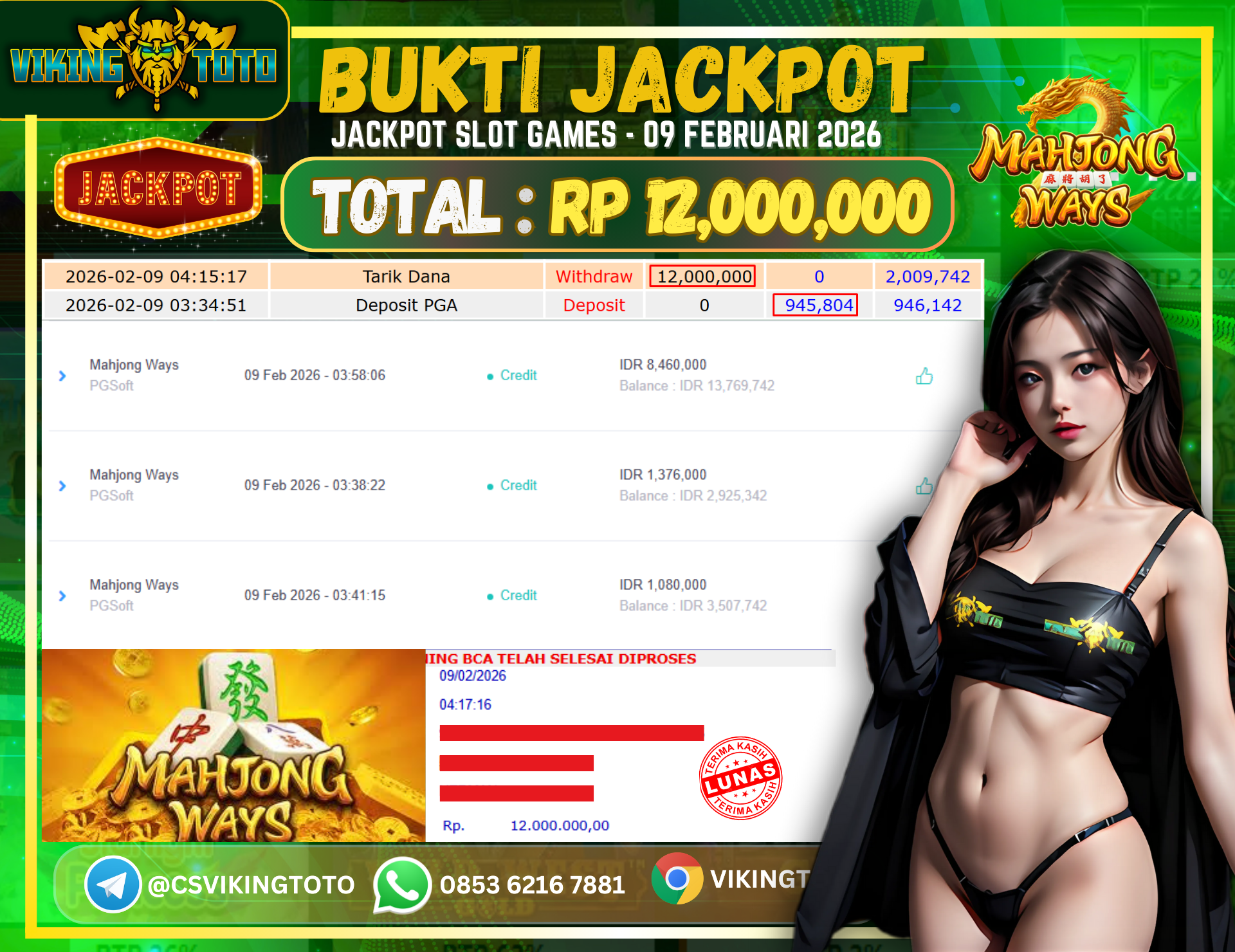 Bukti Jackpot Lunas VikingToto
